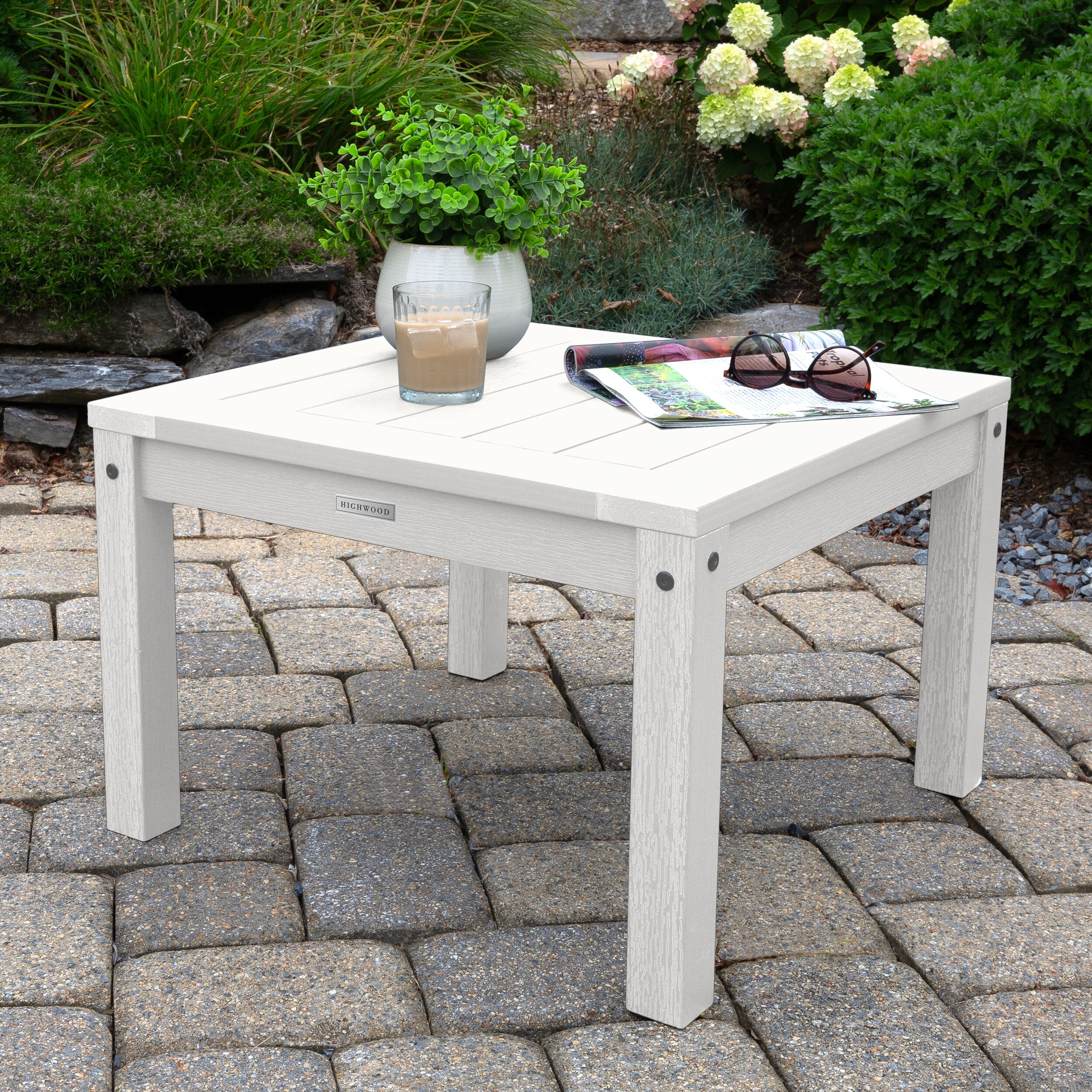 highwood AD-DSST1-WHE The Adirondack Collection Square Outdoor End Table 24-in W x 24-in L