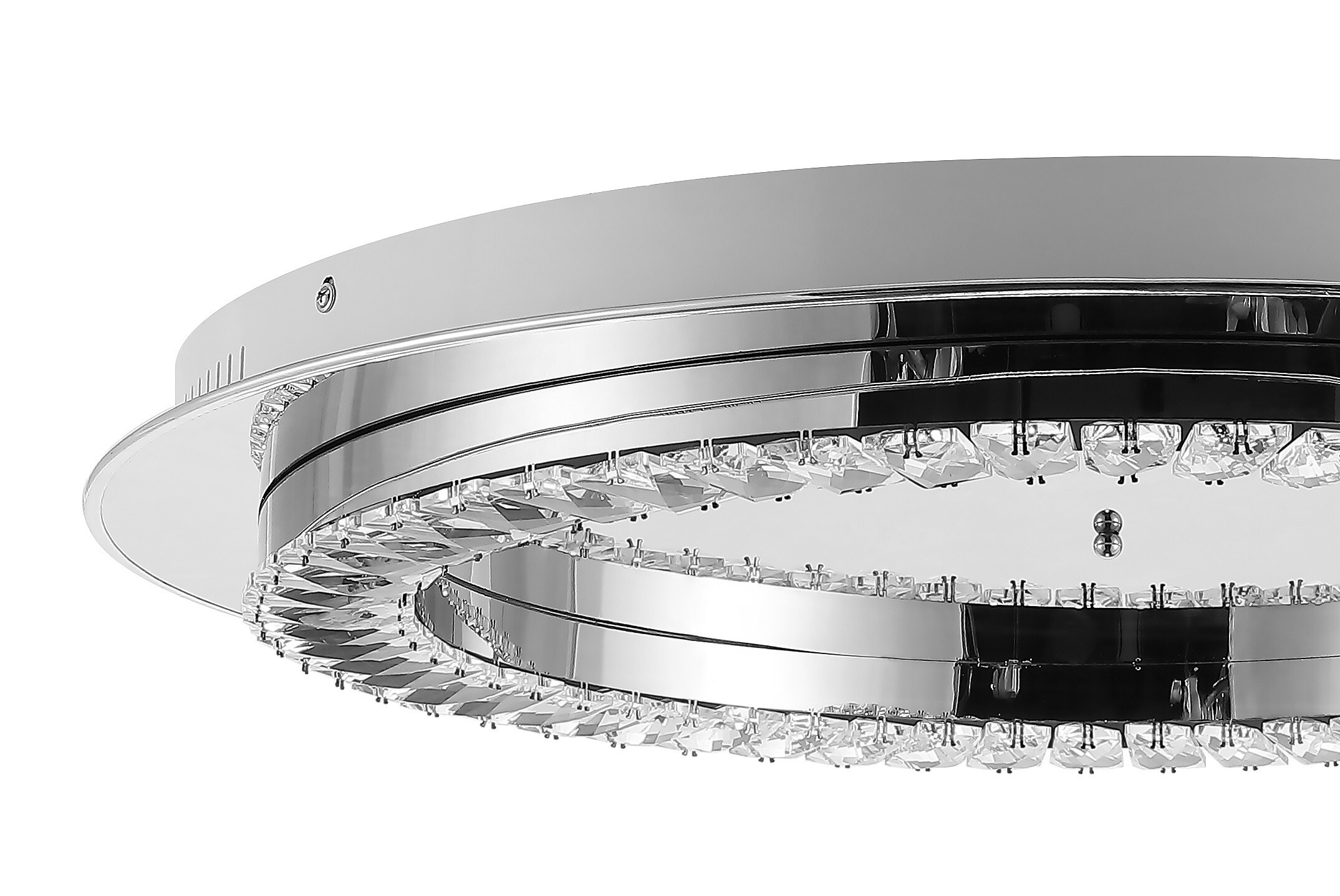 Elegance 24" Crystal Drum LED Flush Mount in Chrome Finish