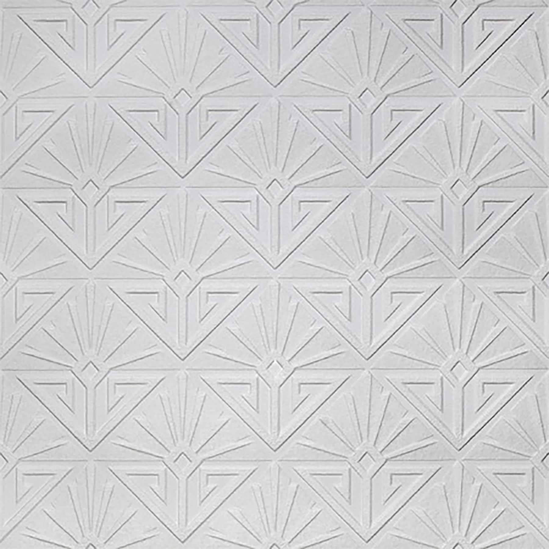 Brewster RD576 Anaglypta 57.5-sq ft Paintable Vinyl Paintable Textured Geometric 3D Unpasted Wallpaper