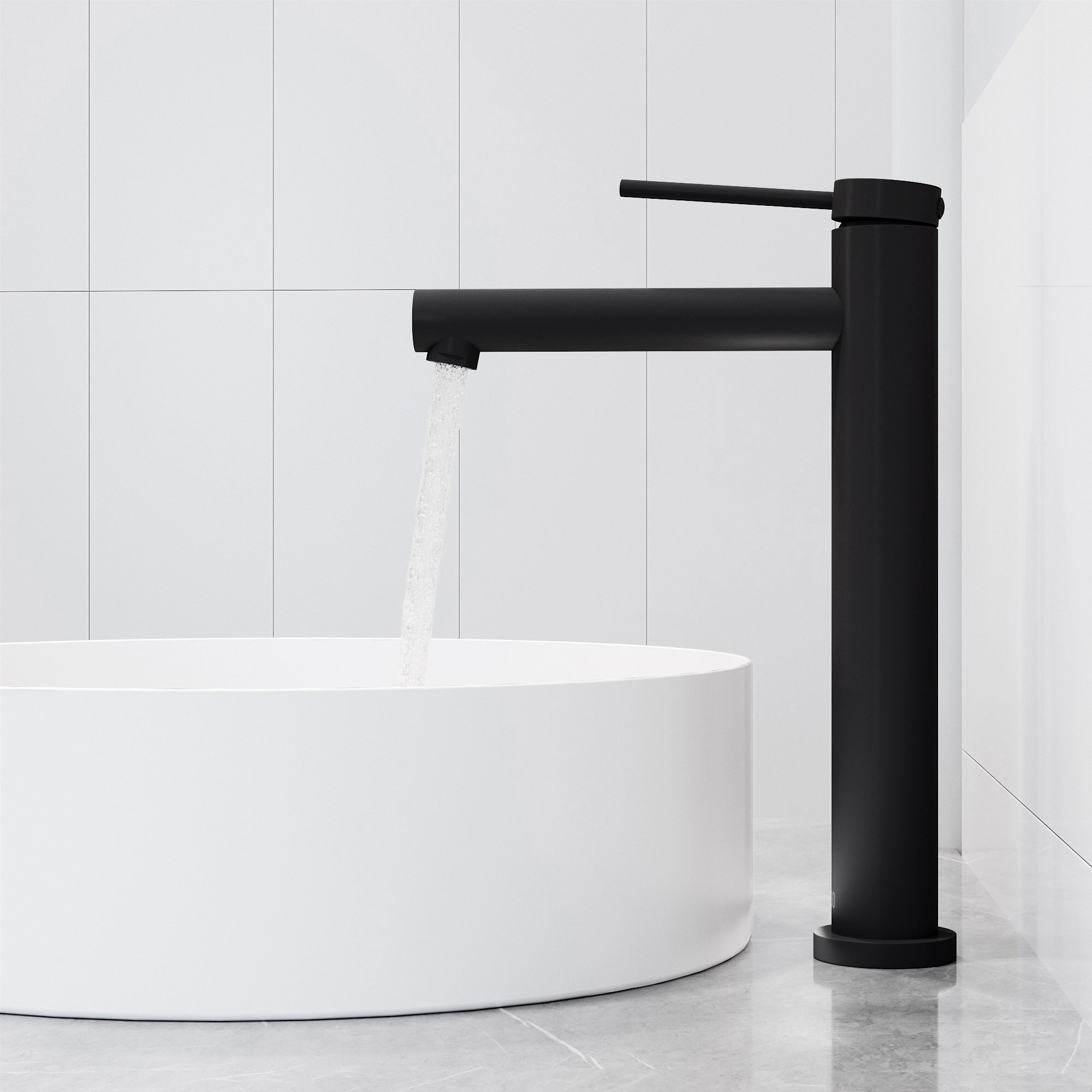 Matte Black 11" Brass Single Handle Vessel Bathroom Faucet