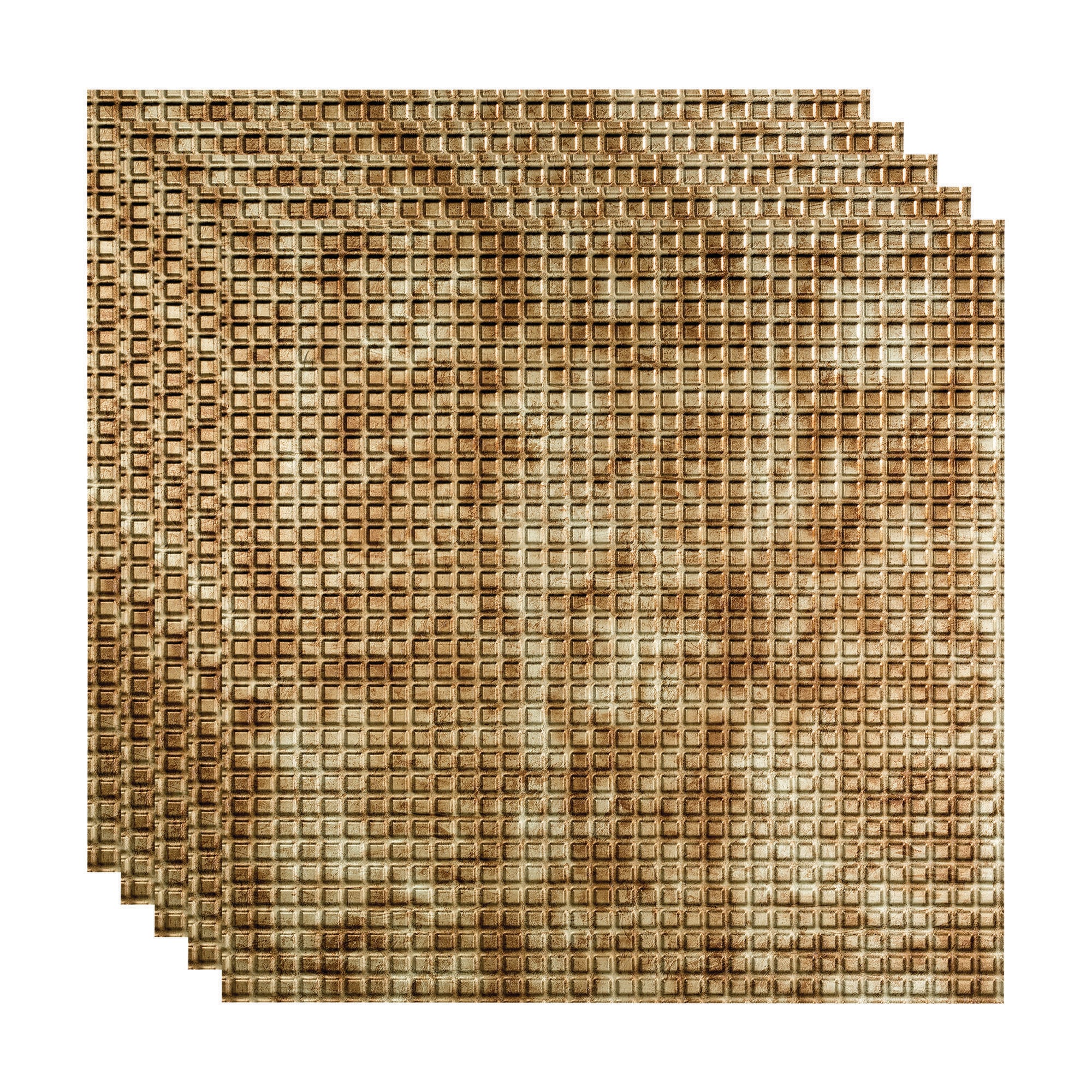 Fasade PL6217 2-ft x 2-ft Square Bermuda Bronze PVC Drop Ceiling Tile ( 5 -Pack, 20-Sq. Feet / Case )