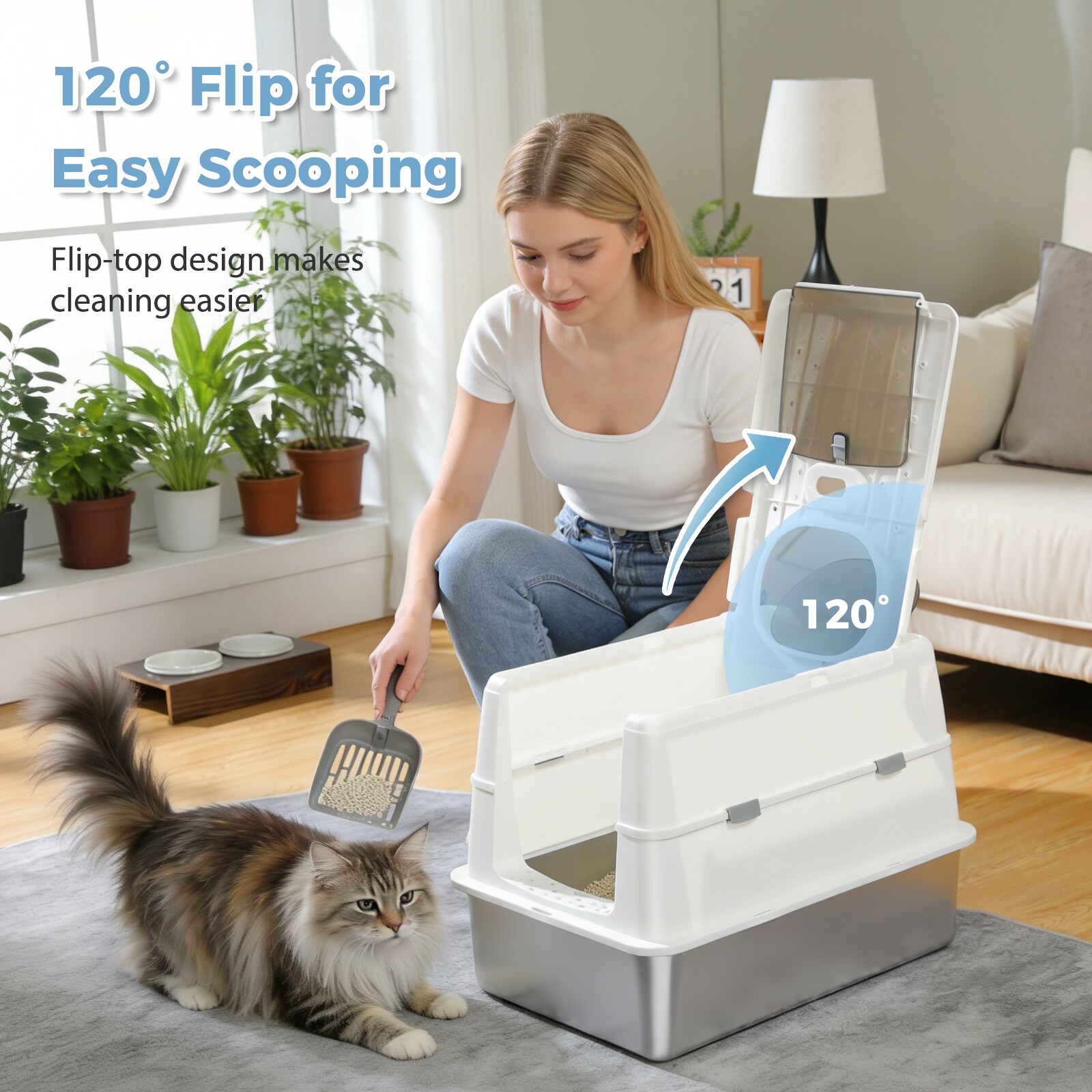 Cenadinz XARQ0086CHWE Cat-Litter-Box - View #8