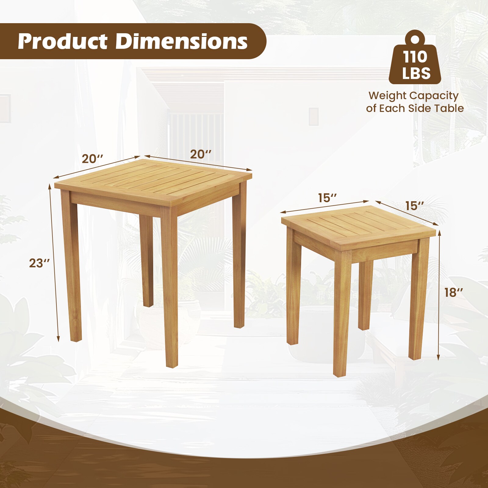 Volenca VOL-W3BME9 Patio-Tables - View #3