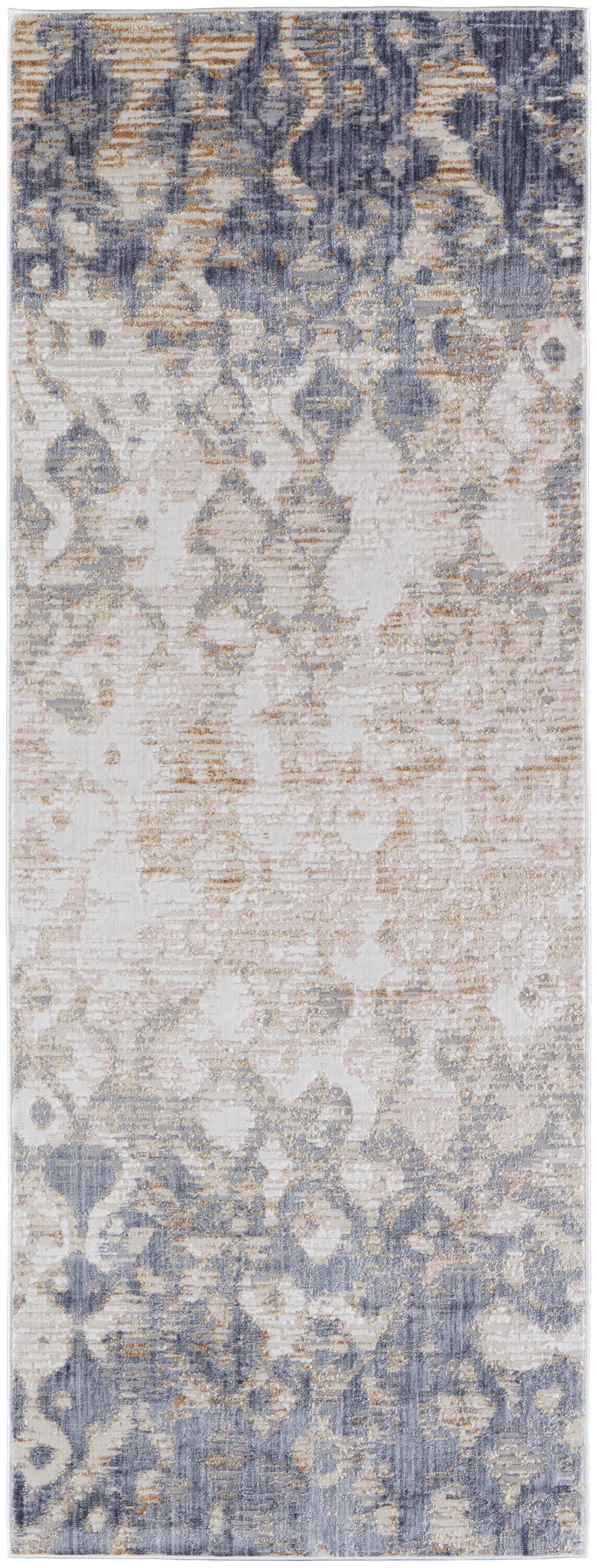 Room Envy LAIR39G7BLUBGEI31 3 x 10 (ft) Loomed Polyester Tan/Ivory/Blue Rectangular Indoor Ombre Runner rug