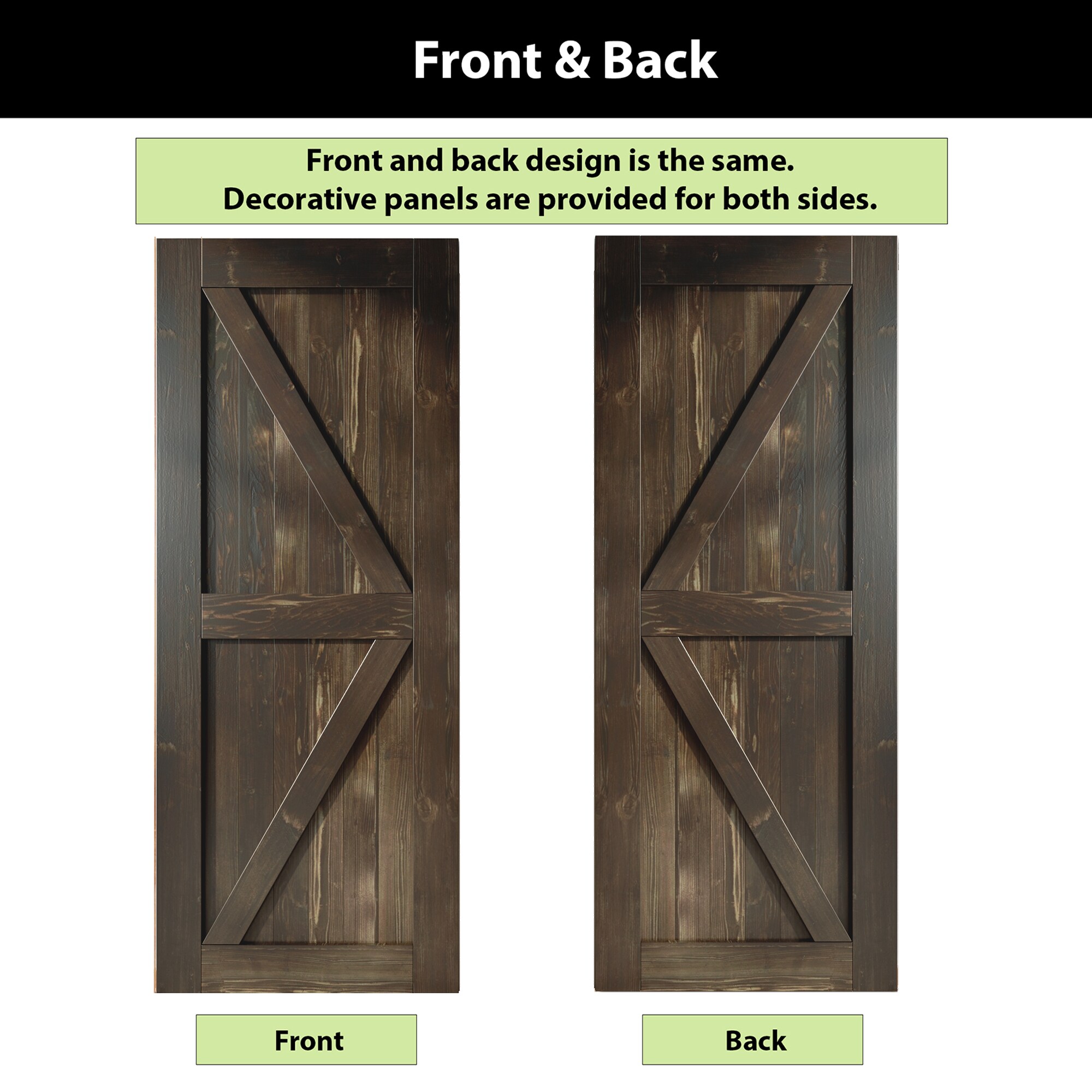 HOMACER 3096-K-EBONY Barn-Doors - View #6