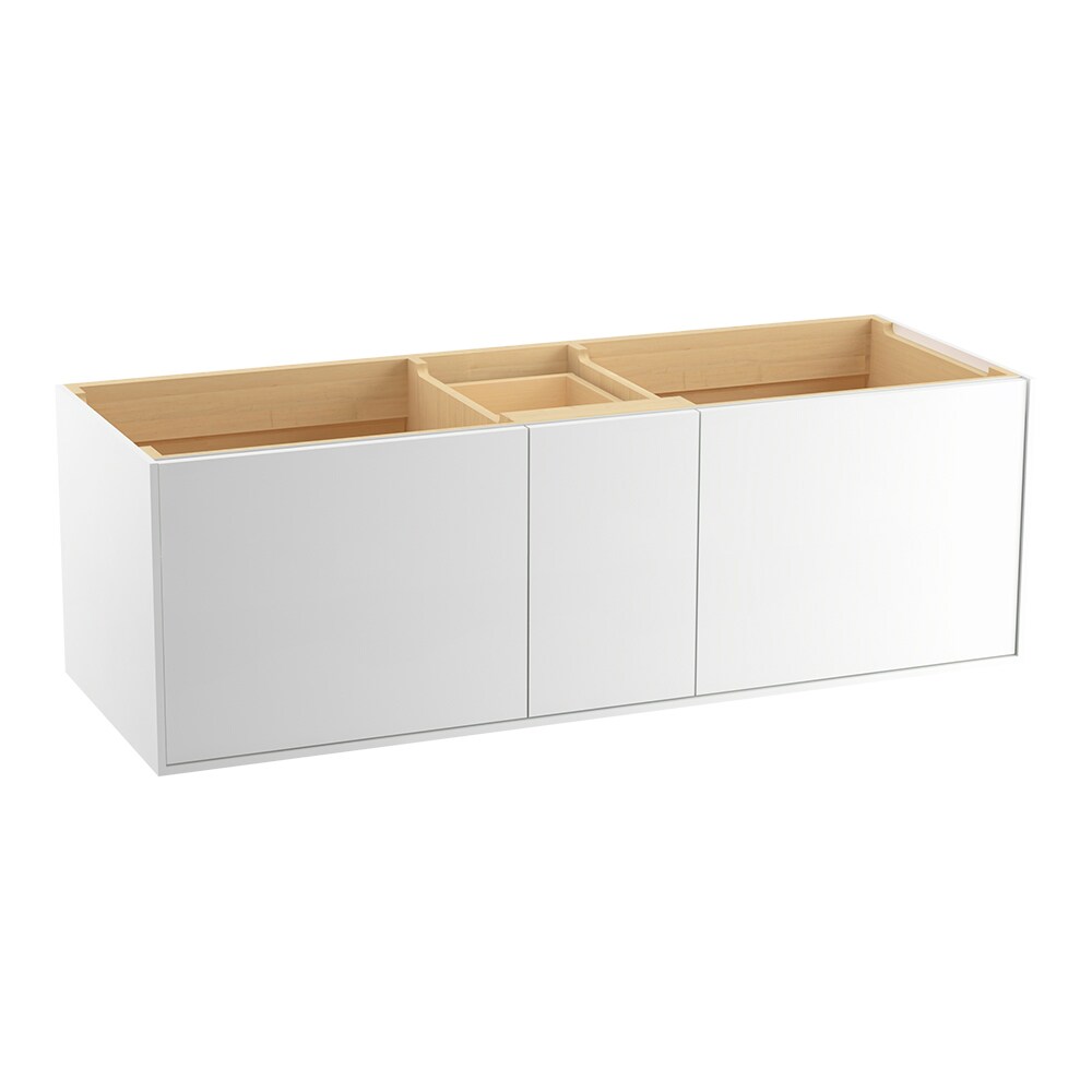 KOHLER 99548-1WA Jute 60-in Linen White Bathroom Vanity Base Cabinet without Top