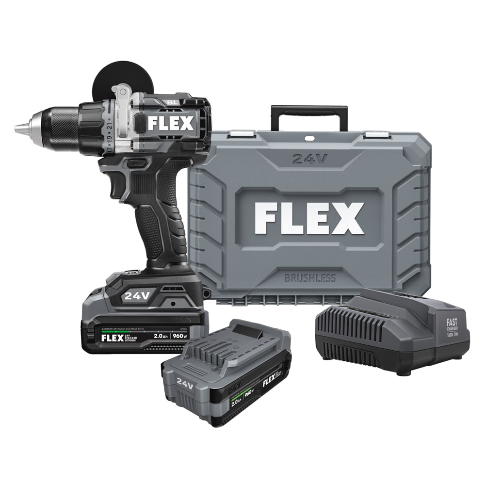 FLEX FX1171T-2K STACKED LITHIUM 24-volt 1/2-in Keyless Brushless Cordless Drill 2 -Batteries Included (Hard Case Included)