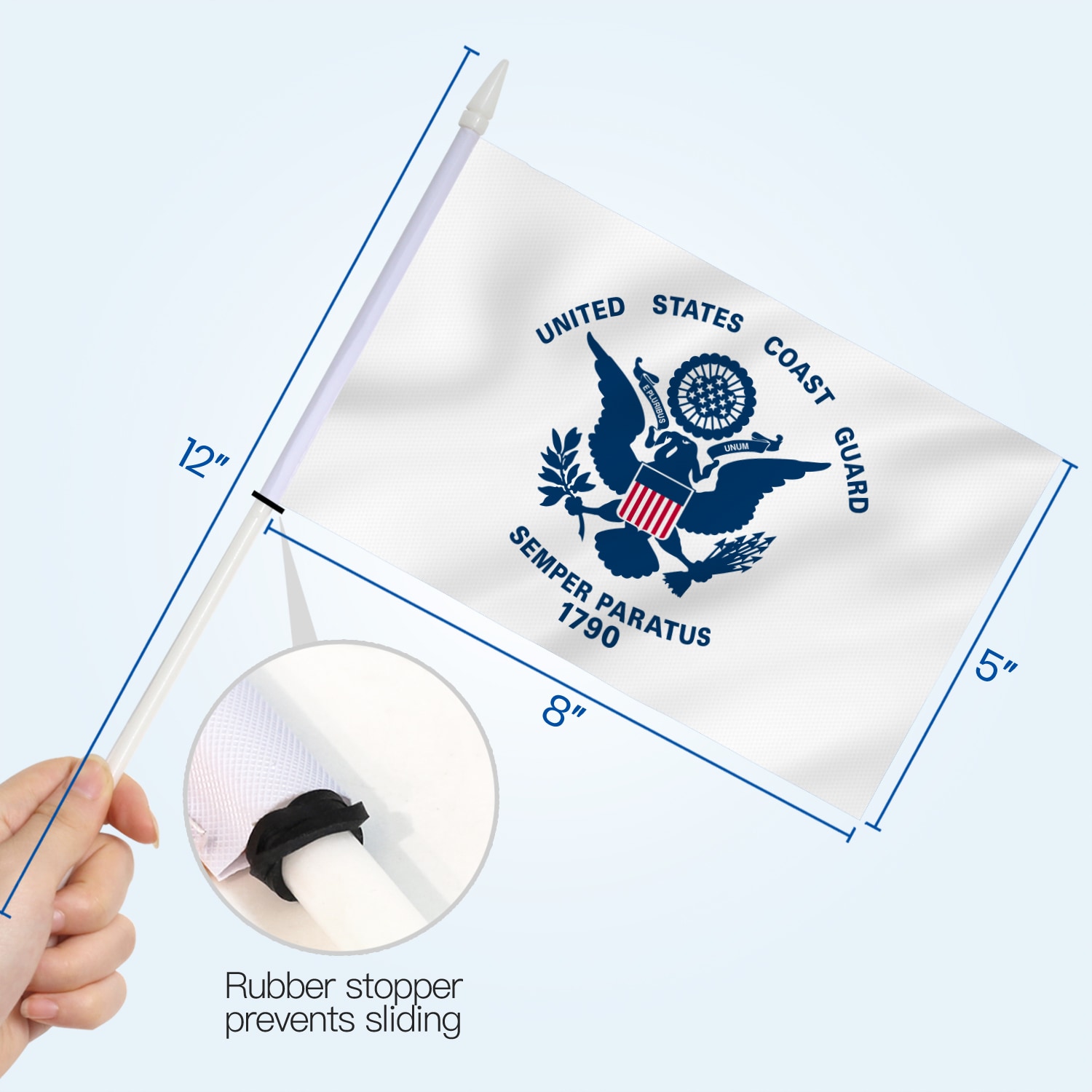 Anley US Coast Guard Mini Handheld Flag 12-Pack 0.67-ft W x 0.42-ft H ...