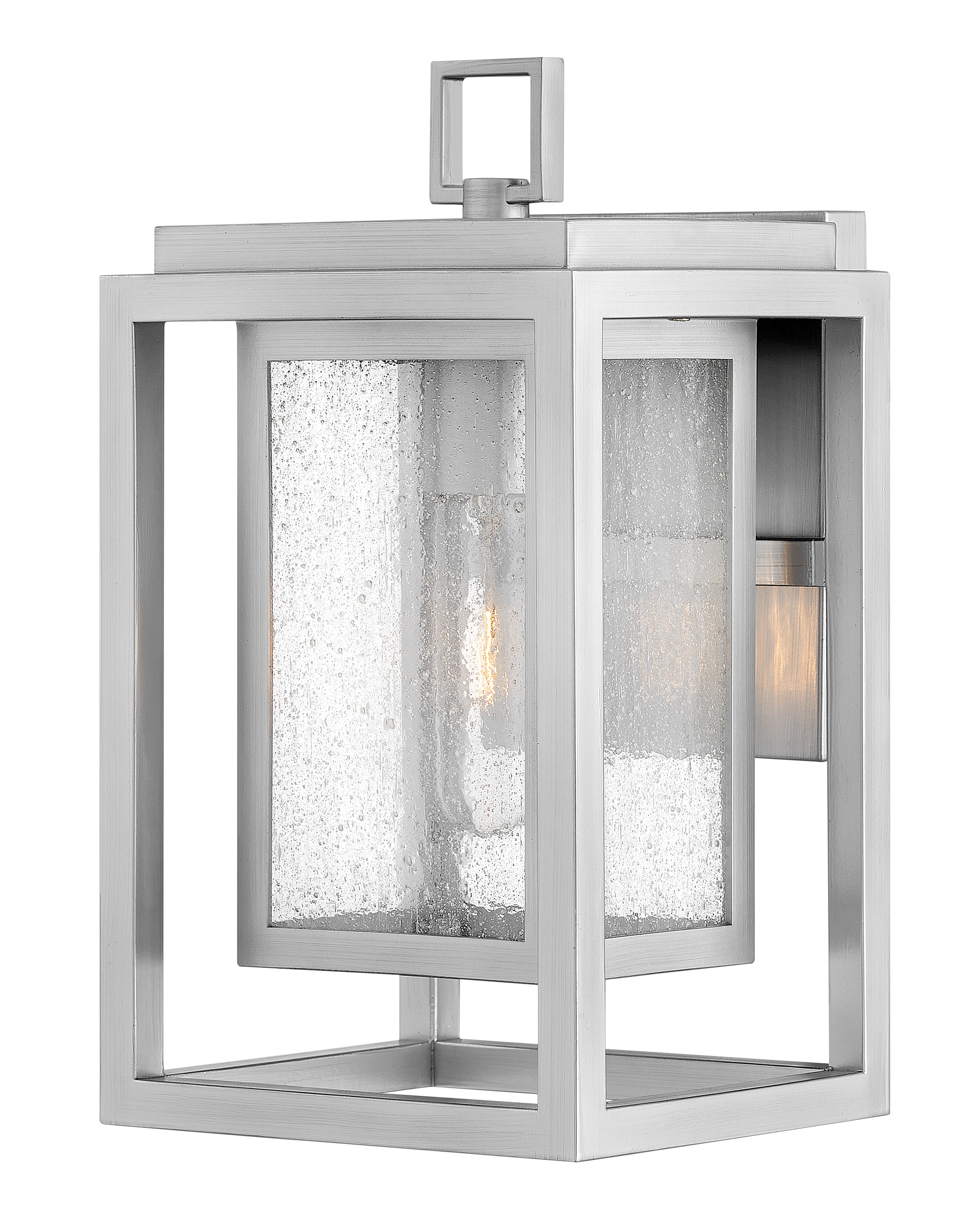 Hinkley 1000SI Republic 1 -Light 12-in H Satin Nickel Hardwired Integrated LED Outdoor Wall Light