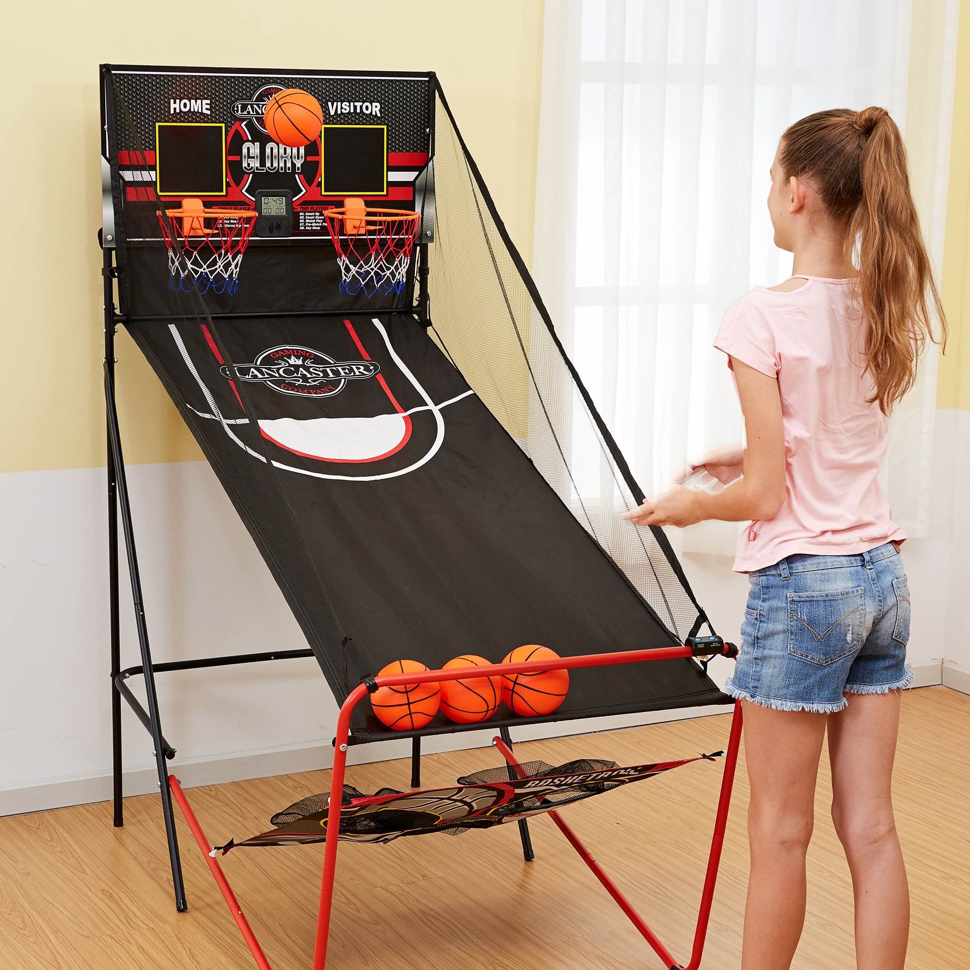 Lancaster 2 Player Junior Home Electronic Scoreboard Arcade Basketball Hoop  Game