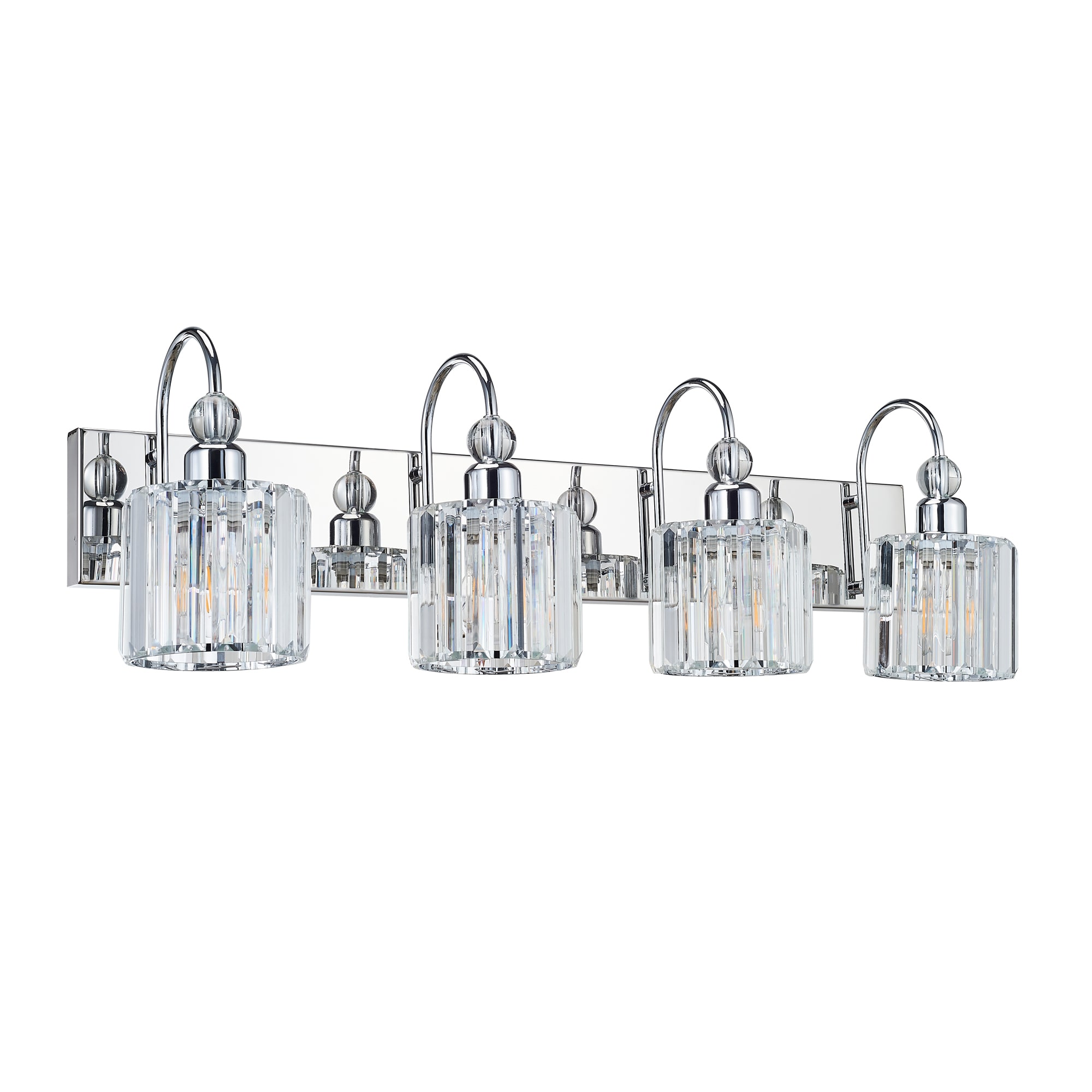 Bybafun YB5100161 31.5-in 4 -Light Chrome Integrated LED Modern/contemporary Vanity light