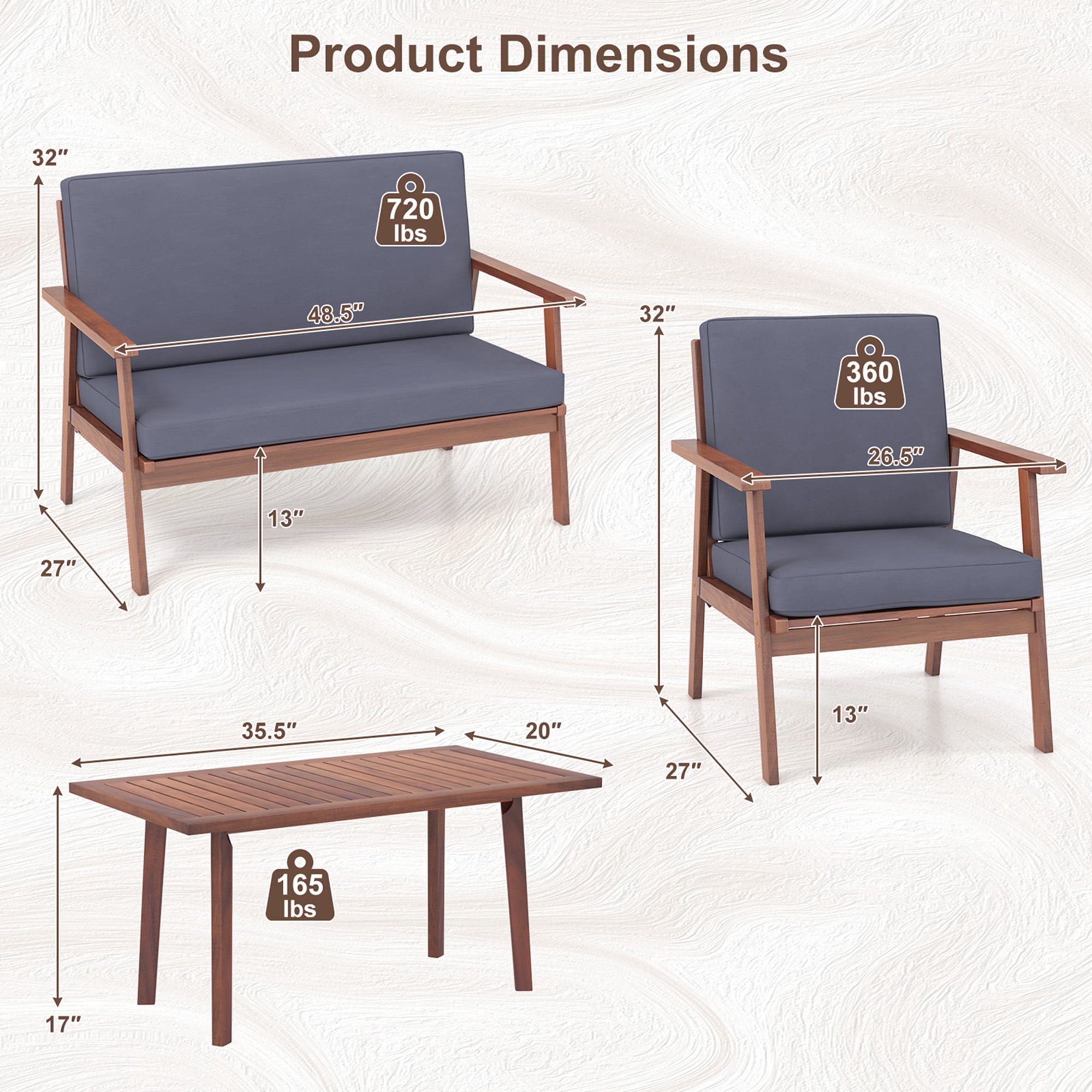 Costway LWS00052 Patio-Conversation-Sets - View #2