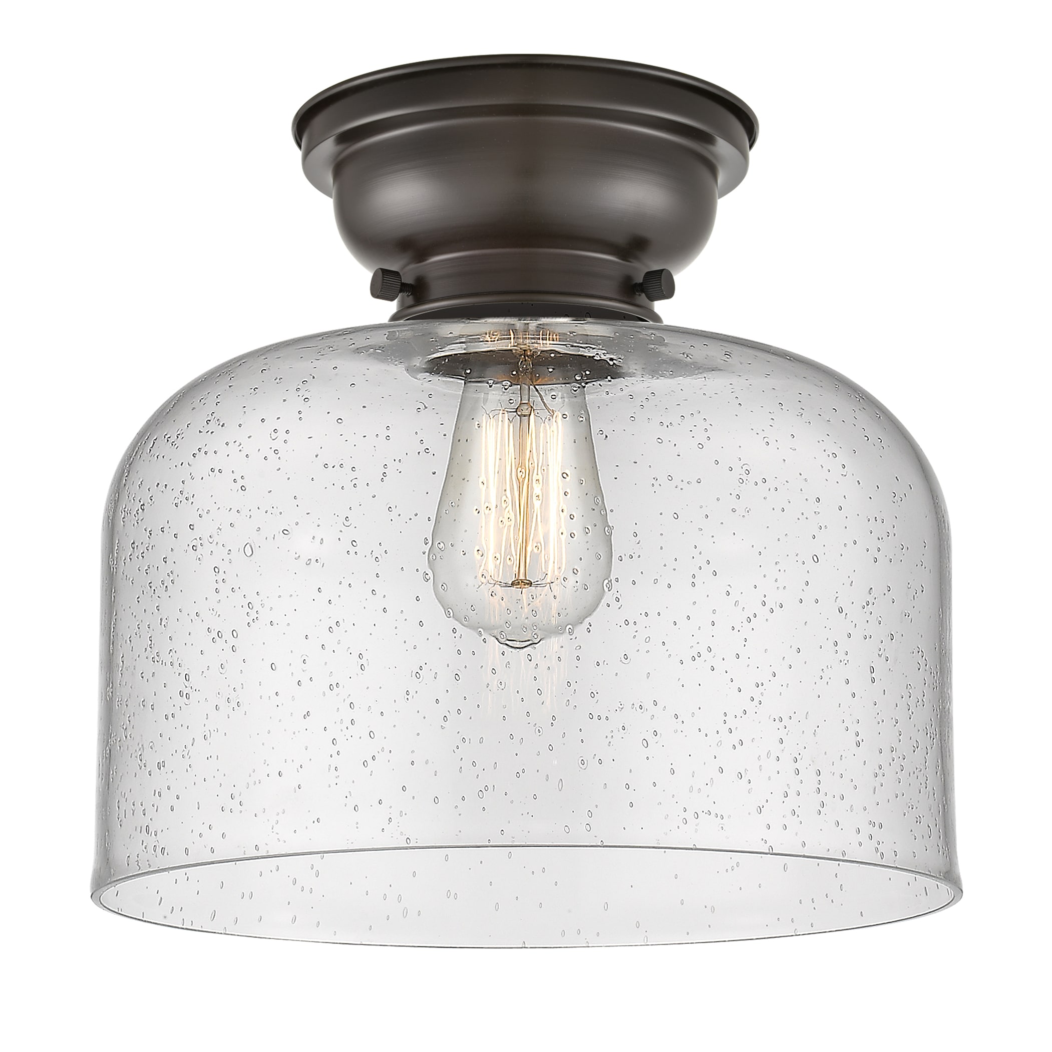 Innovations Lighting 623-1F-OB-G74-L Bell 1 -Light 12-in Oil-rubbed Bronze Flush Mount Light
