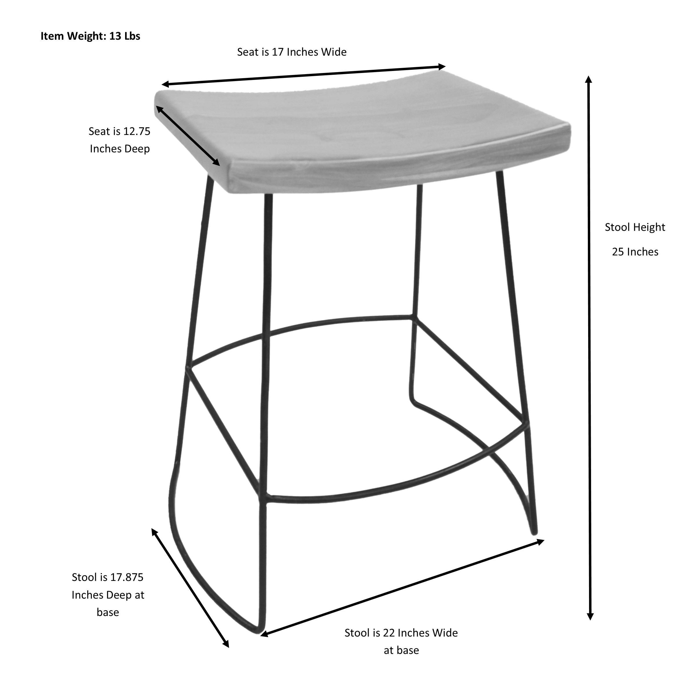 Martin Black Wood Counter Height Table with Stainless Steel Top