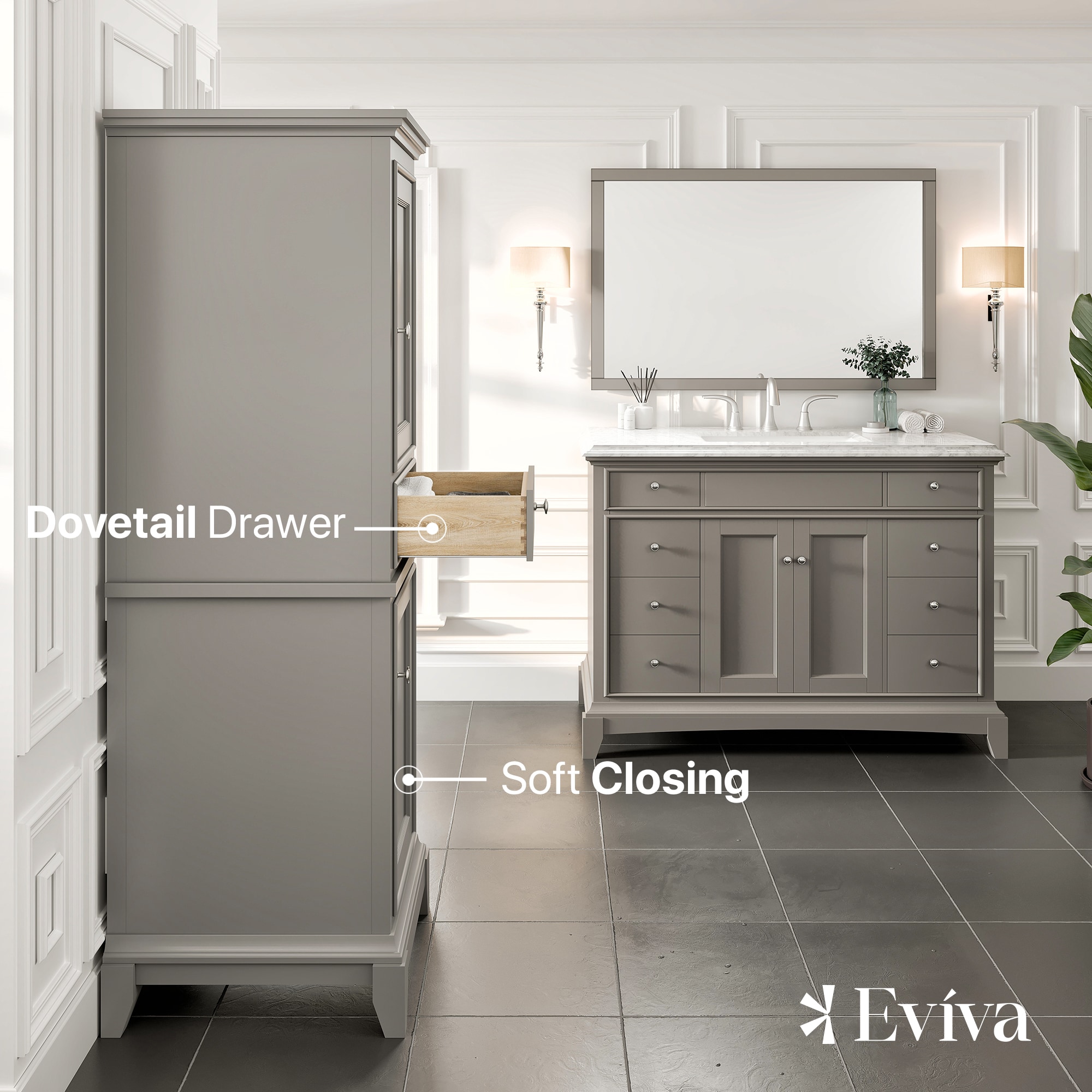 Eviva EVCB709-24GR Linen-Cabinets - View #6