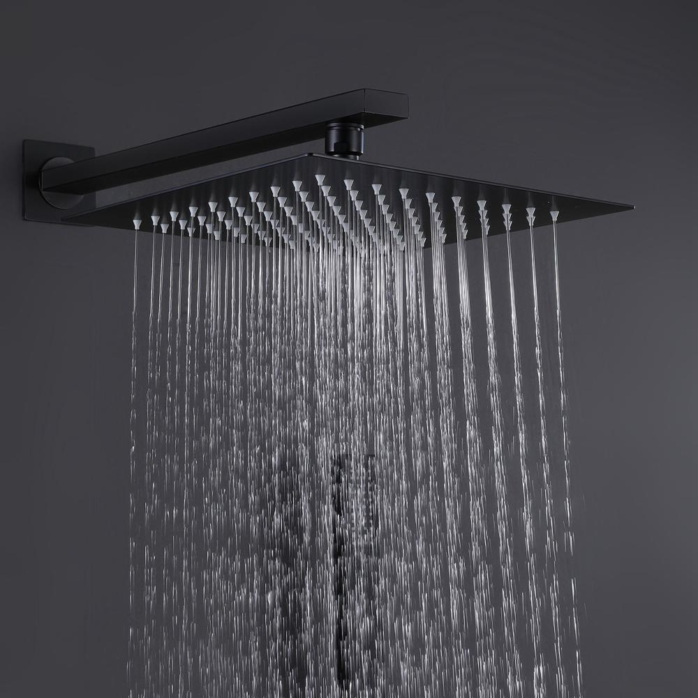 Matrix Decor Shower heads with valve Matte Black 1-Spray Rain Dual ...