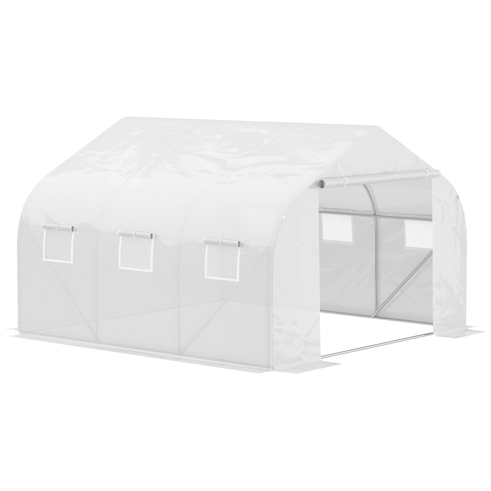 Maocao Hoom 11.47-ft L x 9.83-ft W x 6.56-ft H White Pop-up Greenhouse