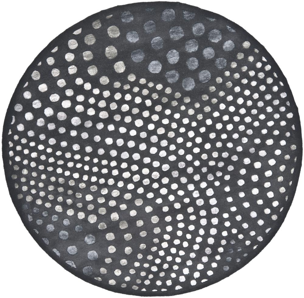 Safavieh SOH654A-6R Soho Iota 6 x 6 (ft) Tufted Wool Dark Gray Round Indoor Abstract Area rug