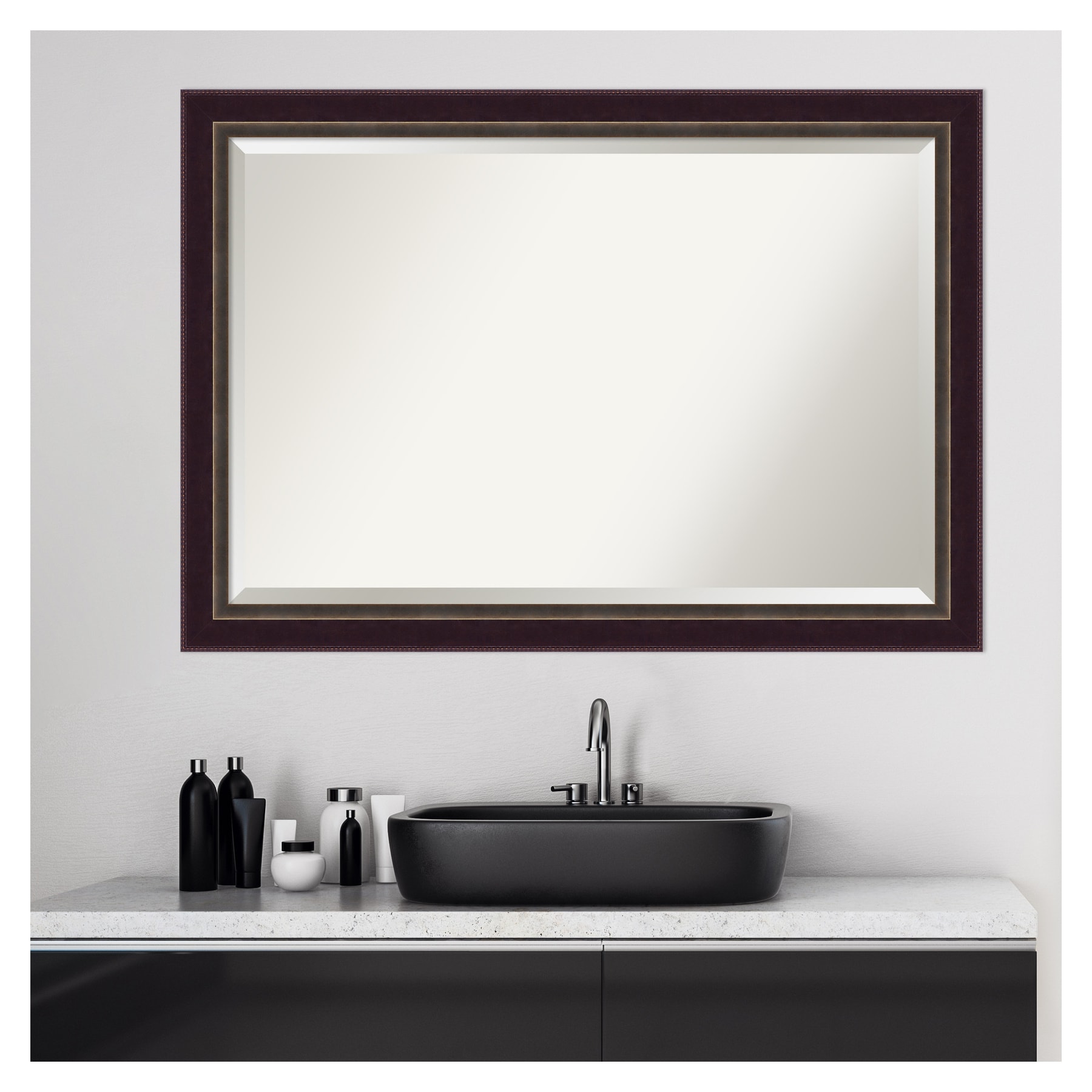 Amanti Art Signore Bronze Frame 40.38-in x 28.38-in Framed Bathroom ...