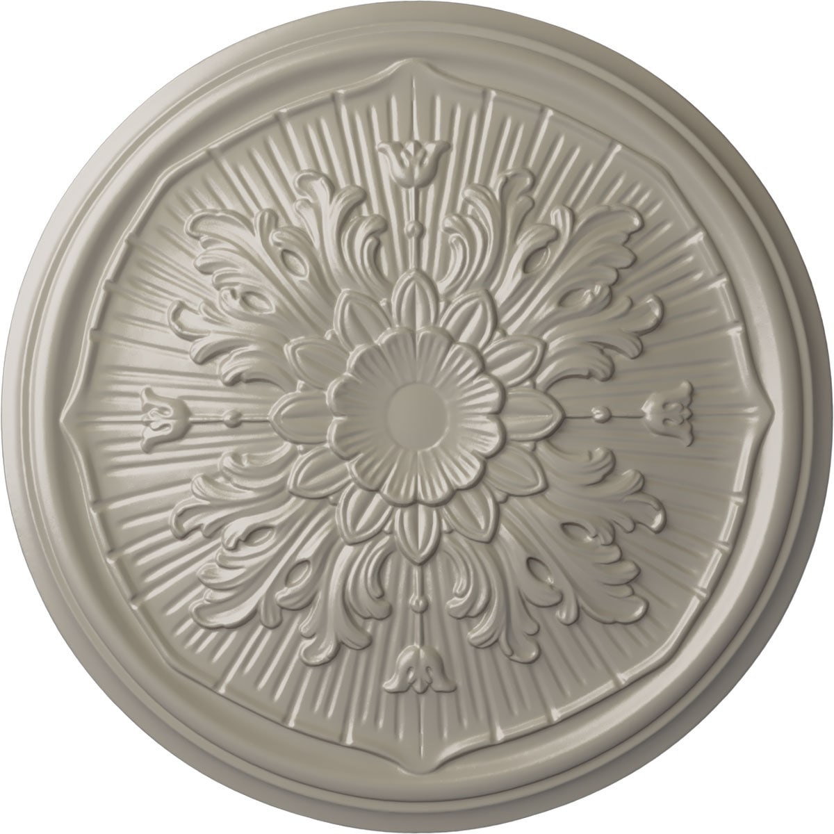 Ekena Millwork CM16LUPWS Luton 15.75-in W x 15.75-in L Painted Pearl White Polyurethane Whole Ceiling Medallion