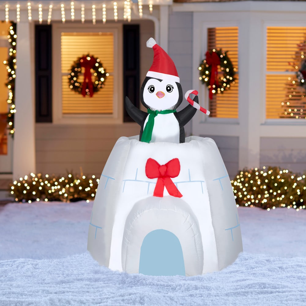 Holiday Living 4.99-ft Animatronic Lighted Penguin Christmas Inflatable 