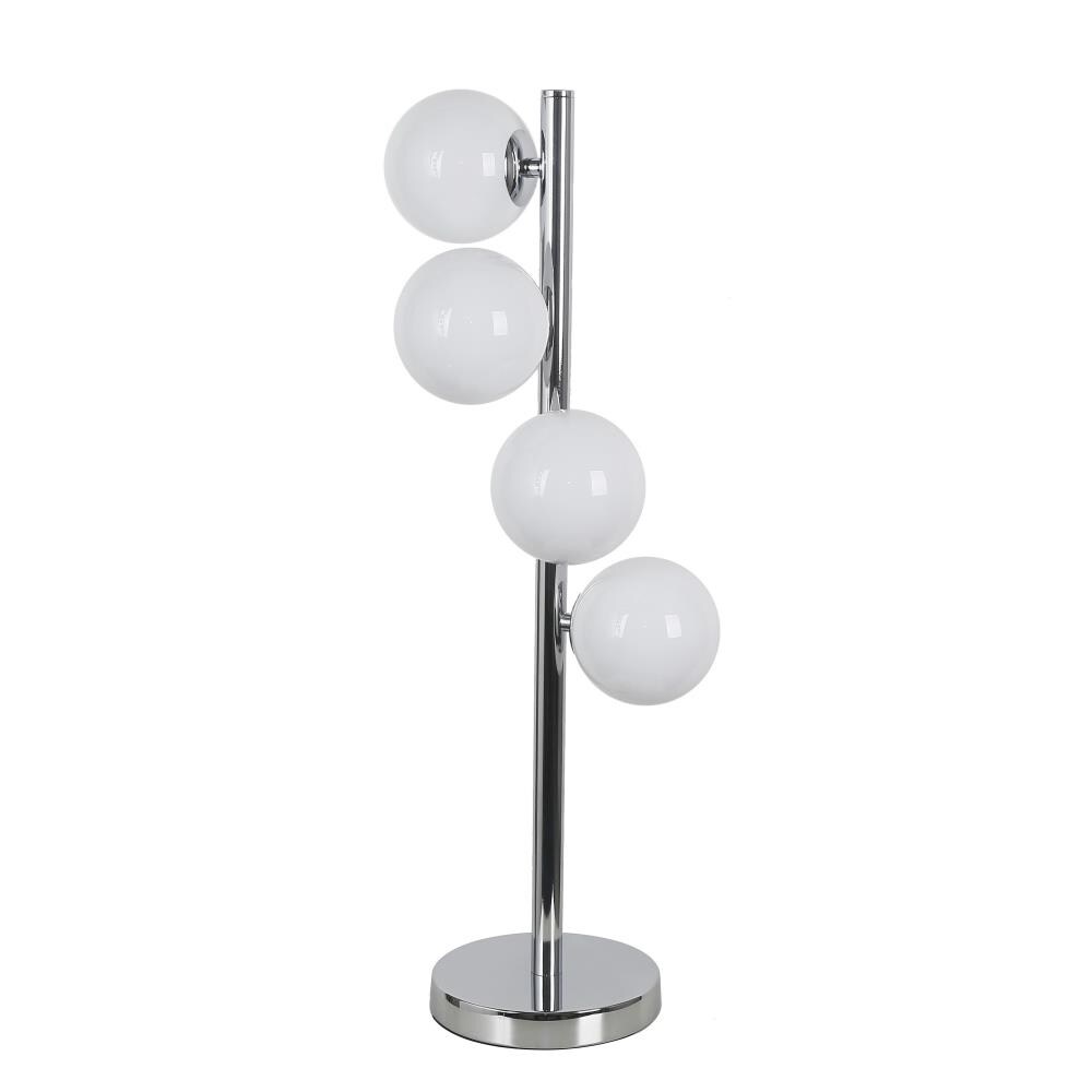 Dainolite GLA-204T-PC Glasgow 24.5-in Polished Chrome Stick Table Lamp with Glass Shade