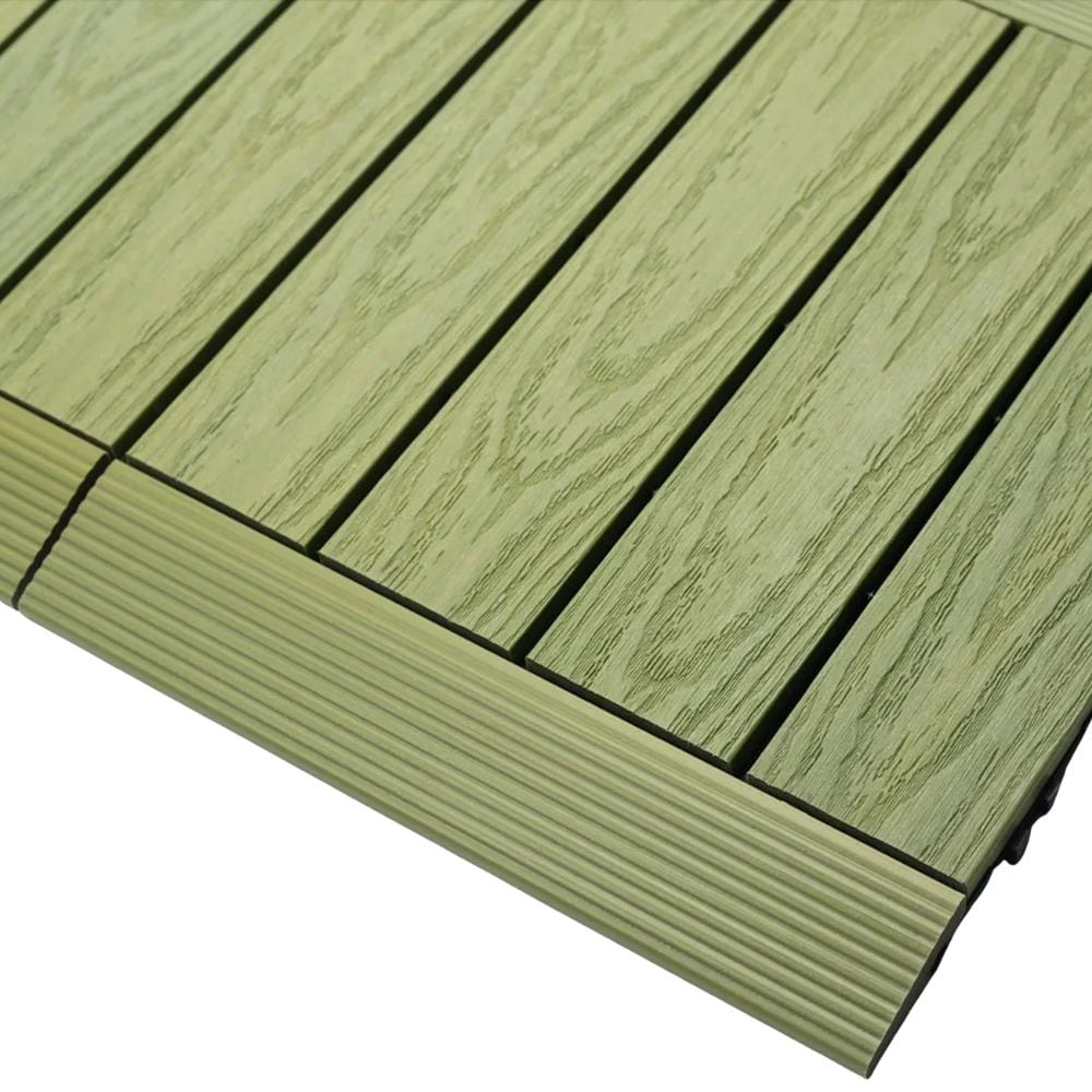 NewTechWood US-QD-SF-ZX-SG 2-in x 12-in 4 -Pack Irish Green Prefinished Composite Deck tile transition ( 1-sq ft )