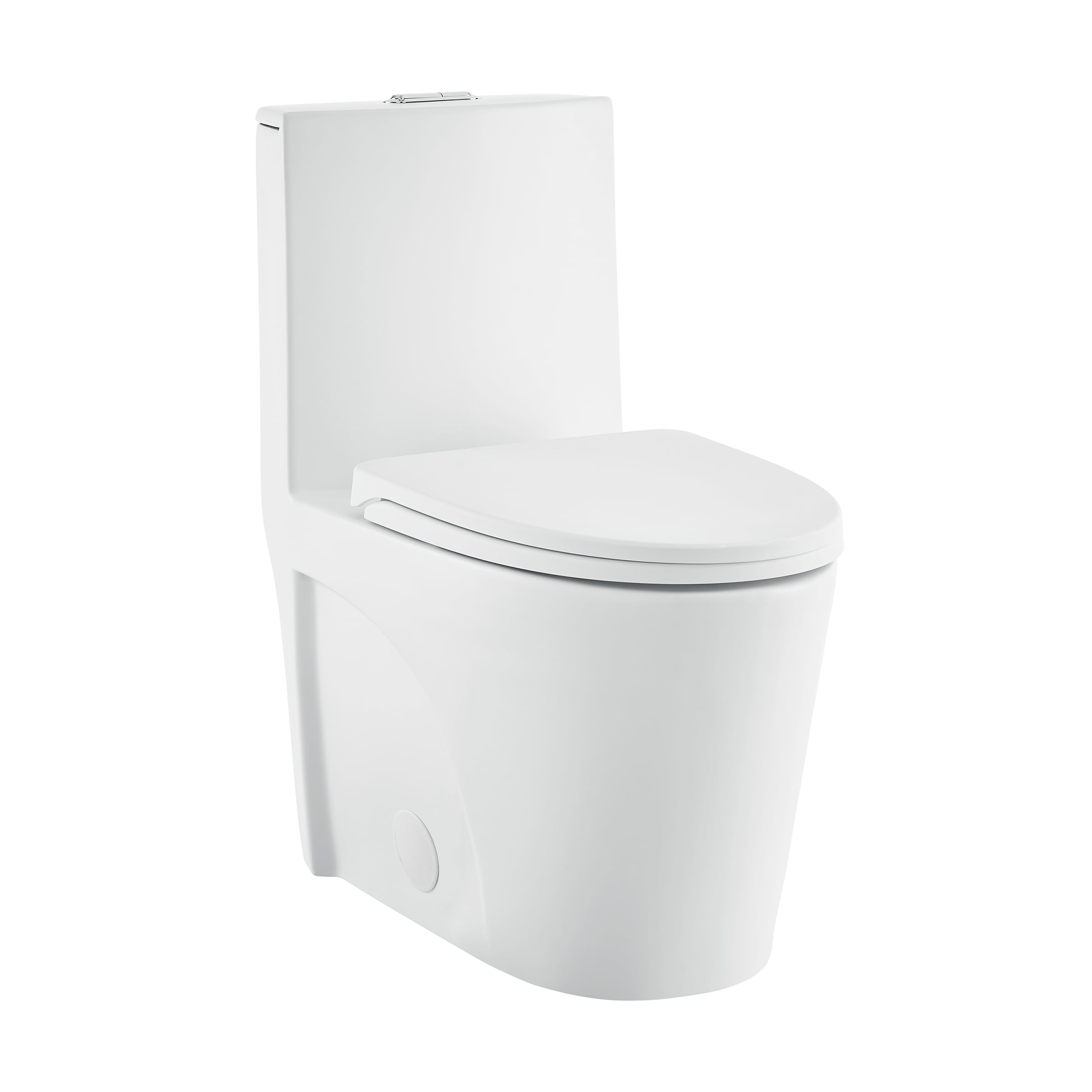 Swiss Madison SM-25-1TANG08WH Angers Matte White Dual Flush Elongated Standard height Soft Close 1-piece Toilet 12-in Rough-In 1.6 GPF