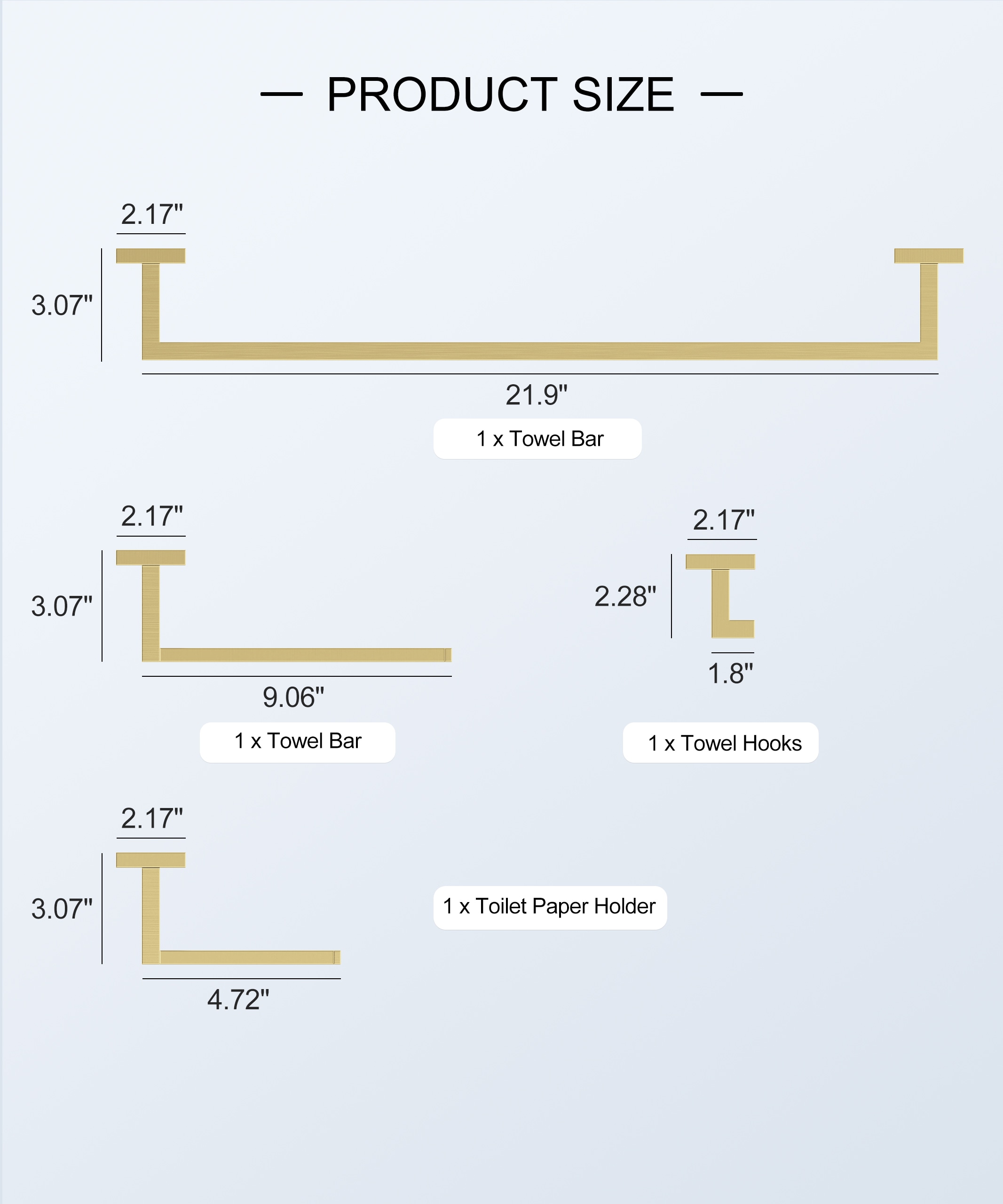 BWE A-91012-4-BG Decorative-Bath-Hardware-Kits - View #7