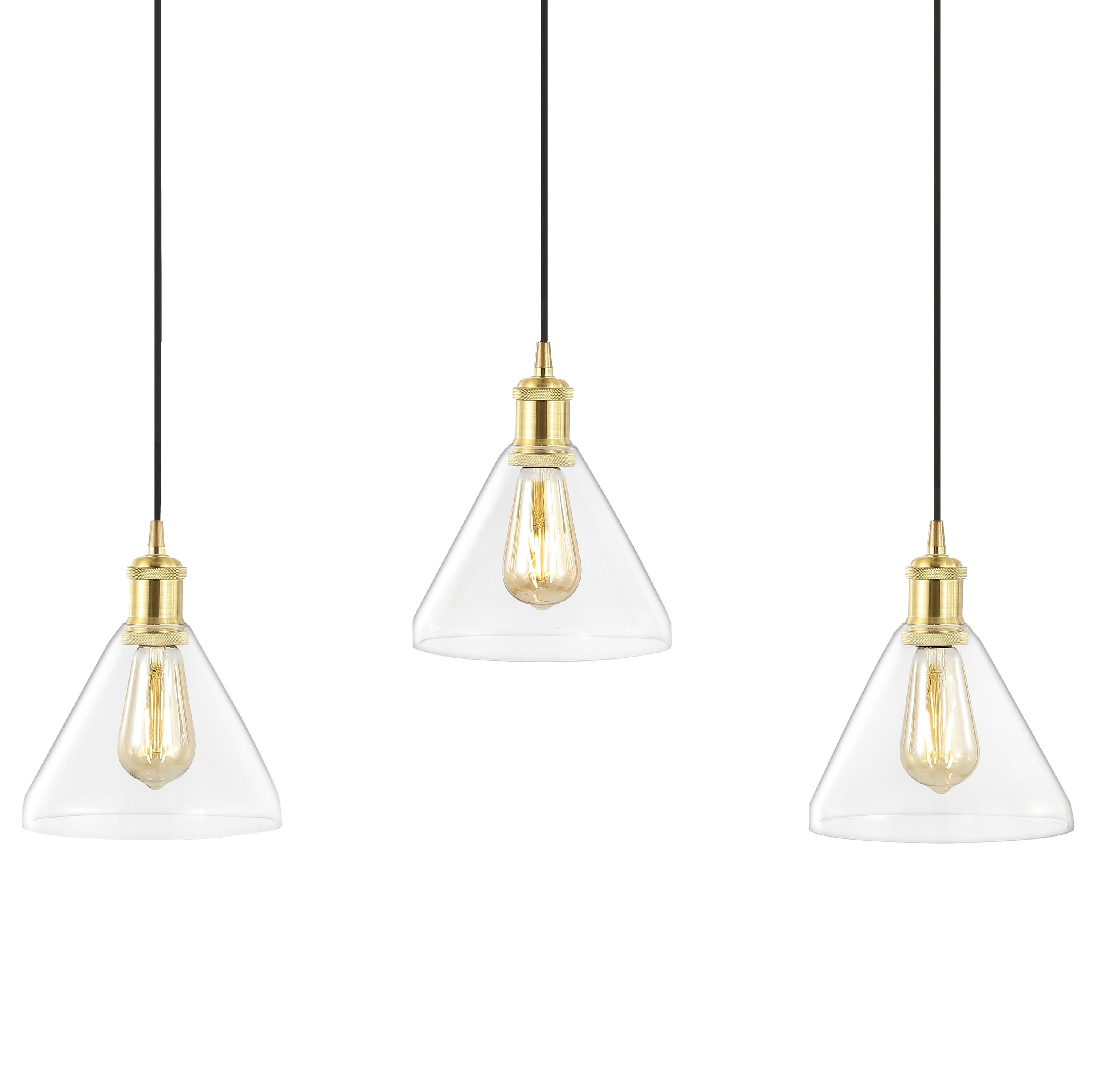Kiawah Island Brushed Gold 30.5" LED Linear Pendant with Clear Glass