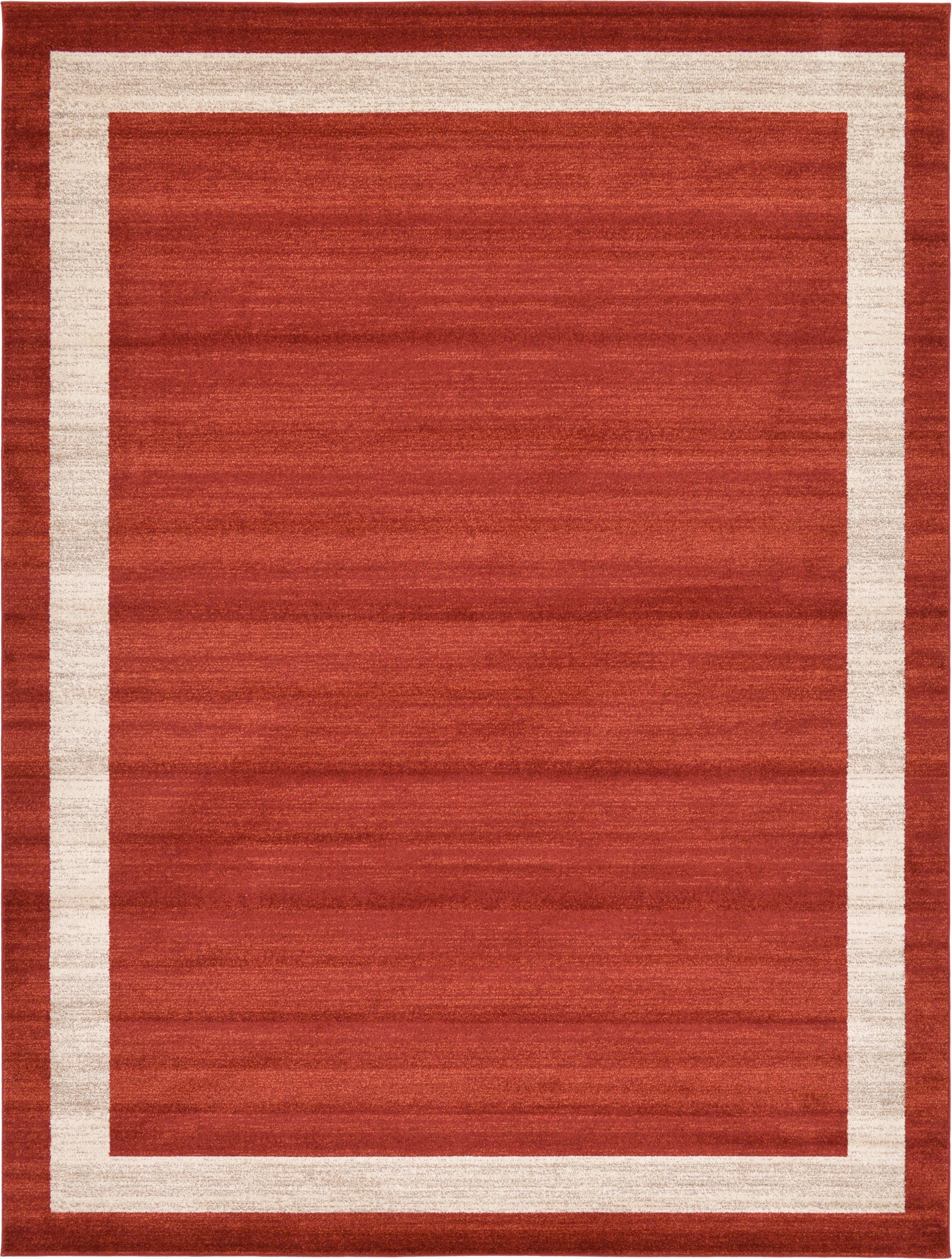 Unique Loom 3127297 Maria Del Mar 9 x 12 (ft) Loomed Polypropylene Terracotta/Ivory Rectangular Indoor Border Industrial Area rug