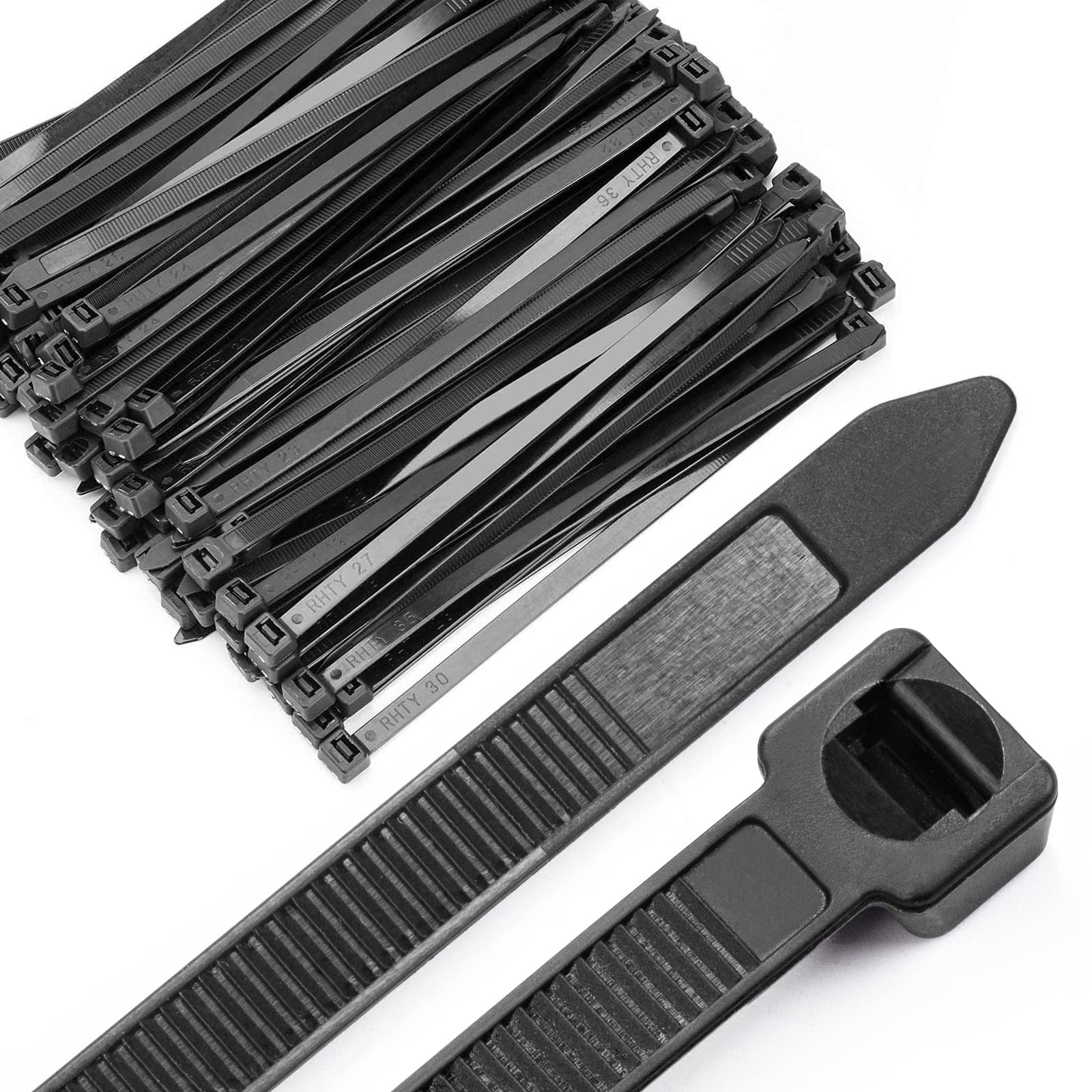 DYRCJ  Heavy Duty Cable Zip Ties 8 Inch Black Nylon Tie Wraps with 120 Pounds Tensile Strength for Indoor and Outdoor Use 120 Pieces