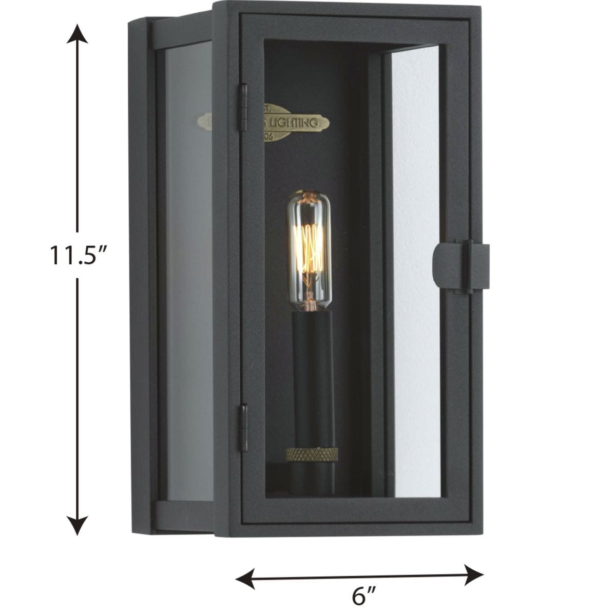 Textured Black and Bronze Outdoor Wall Lantern with Clear Glass