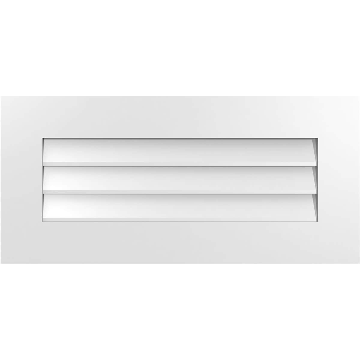 Ekena Millwork GVPVE30X1401SN 30-Inches x 14-Inches Off-white Rectangle PVC Gable Louver Vent