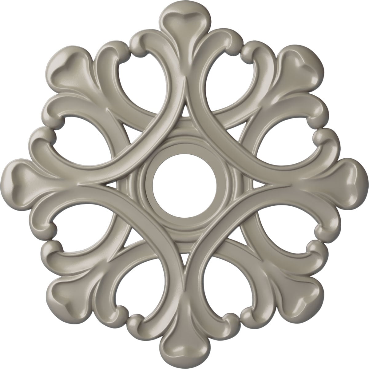 Ekena Millwork CM20ANPWS Angel 20.875-in W x 20.875-in L Painted Pearl White Polyurethane Whole Ceiling Medallion