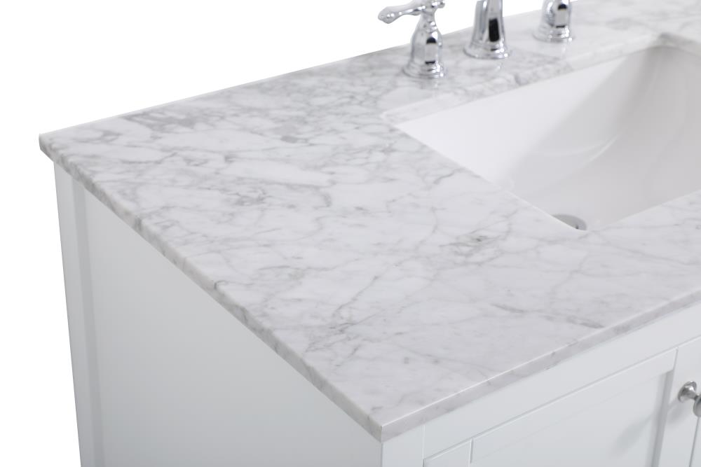 Elegant Decor First Impressions 42-in White Undermount Single Sink ...