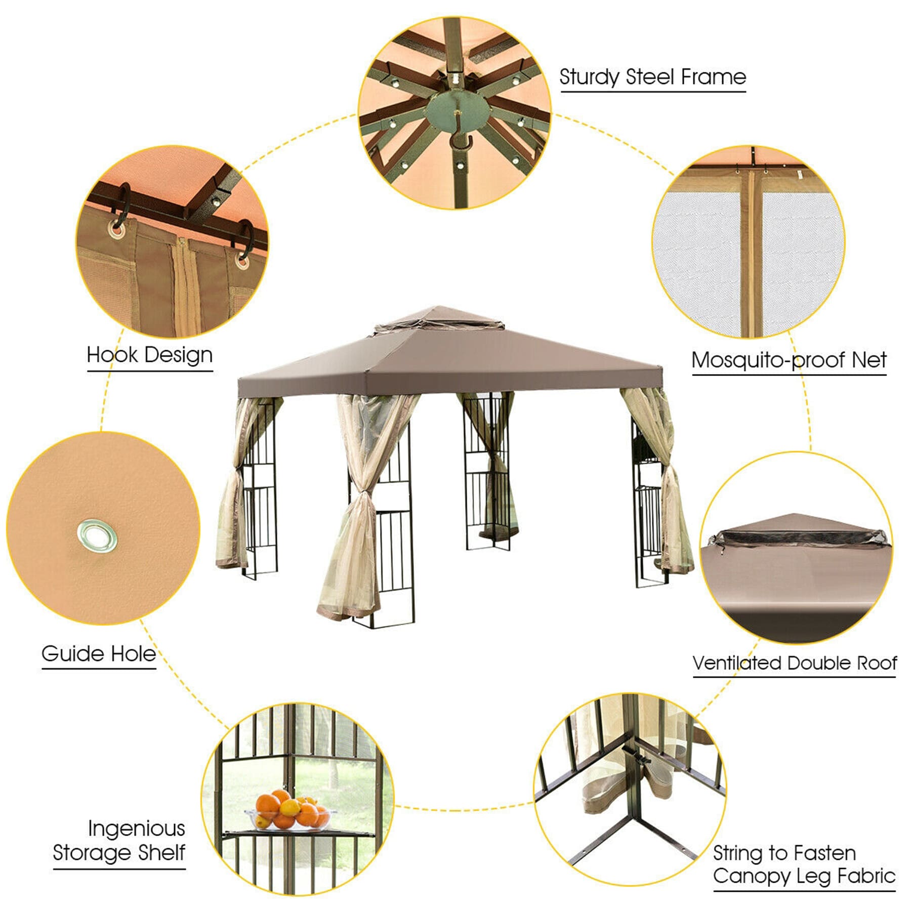 Forclover ASE-224BG Wood-Resin-Gazebos - View #10