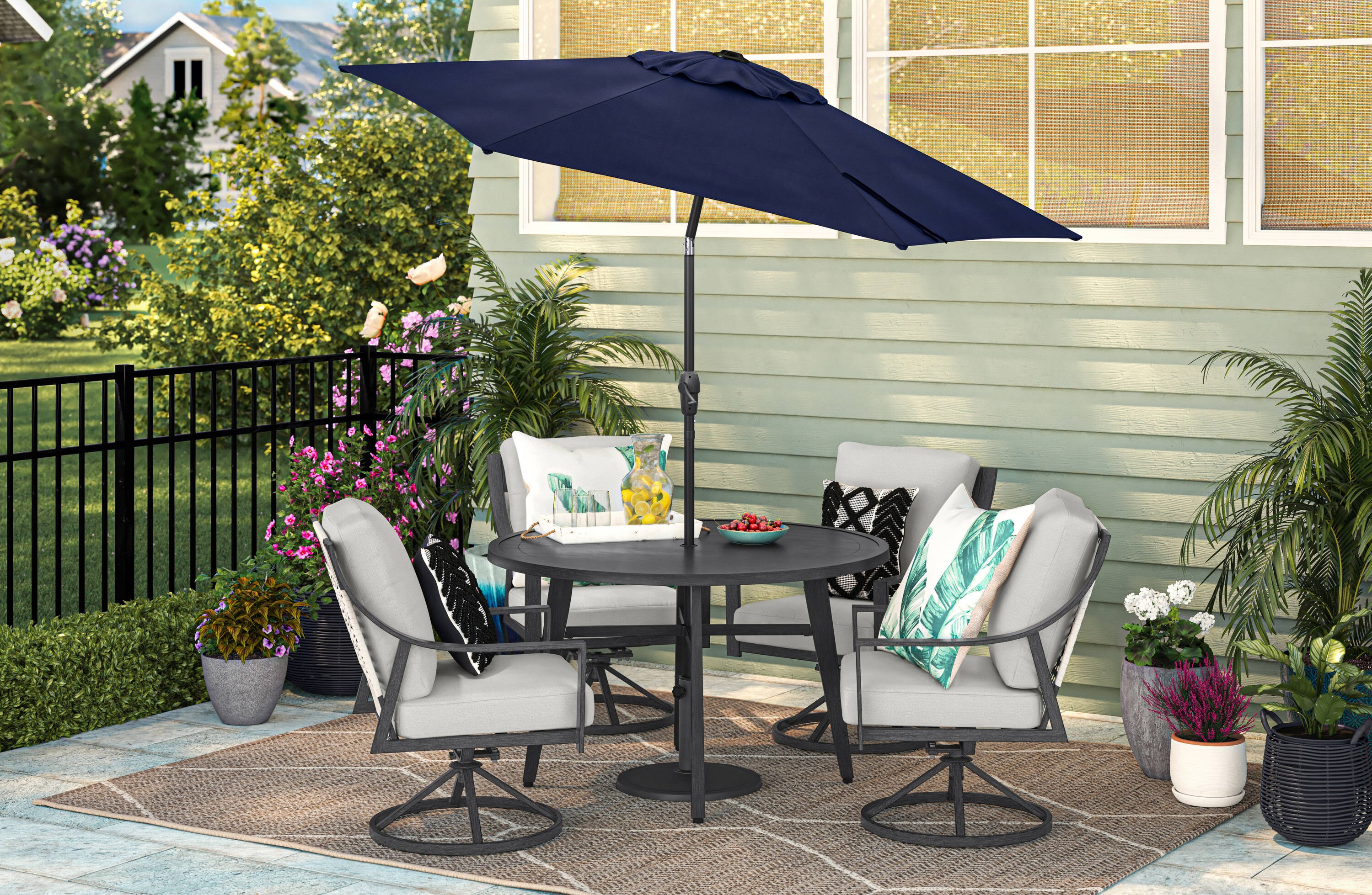 lowes umbrella table and chairs