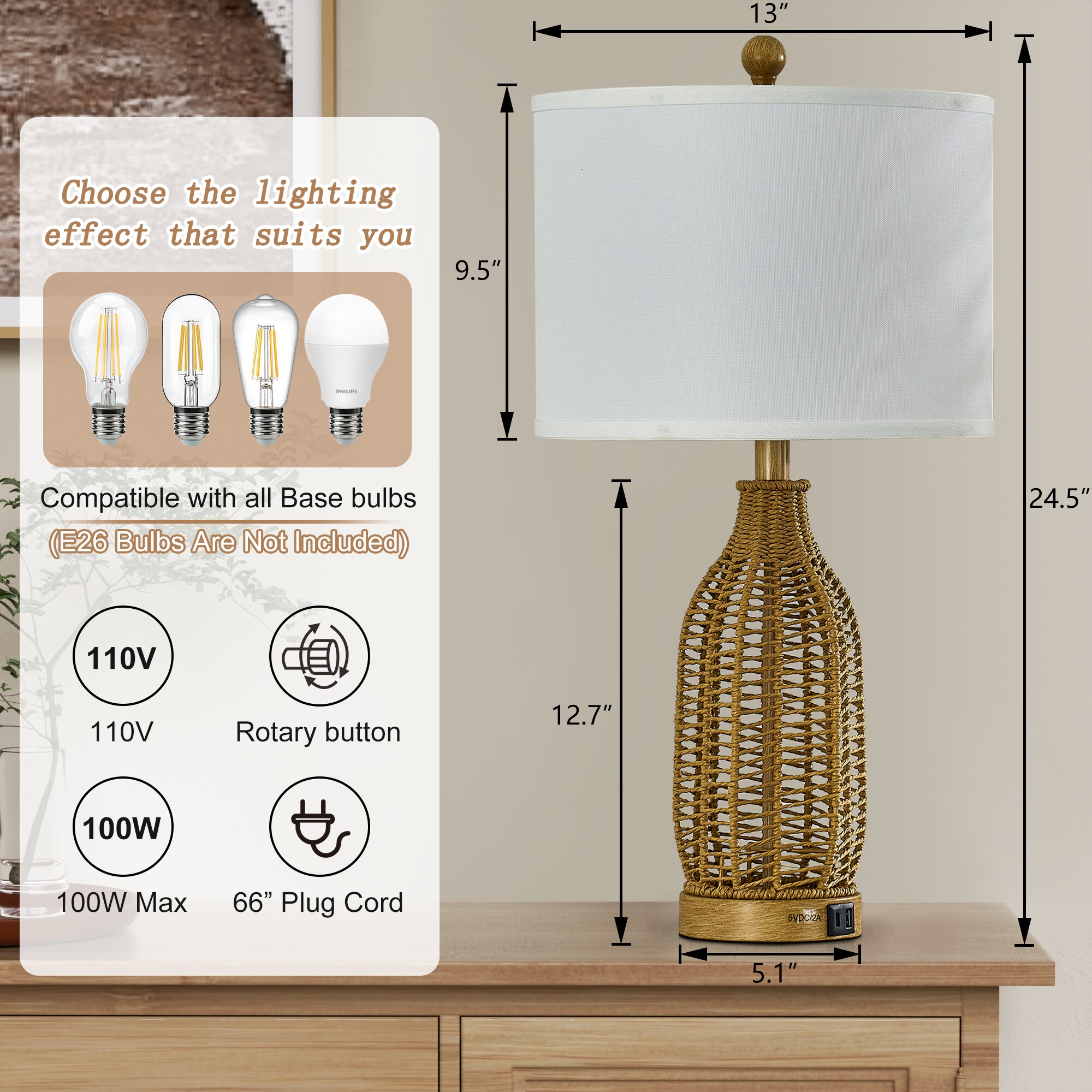 Maxax T259-WG Table-Lamps - View #6