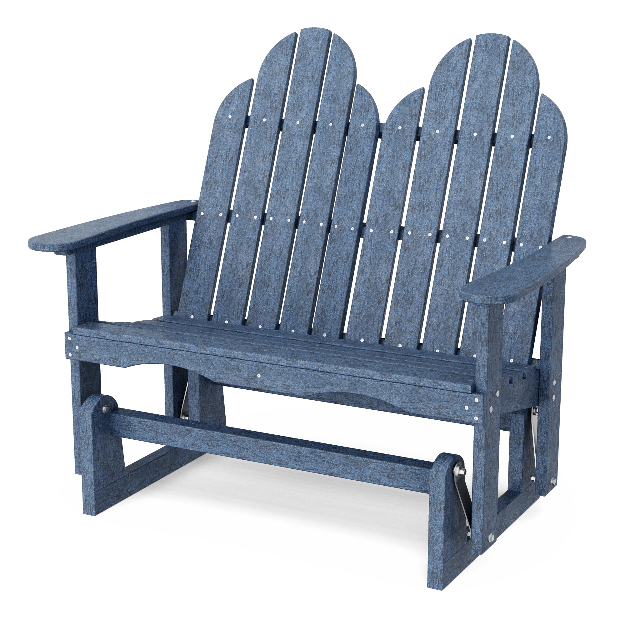 Wildridge LCC-208-PB Classic Adirondack 2 -person Patriot Blue HDPE Outdoor Glider