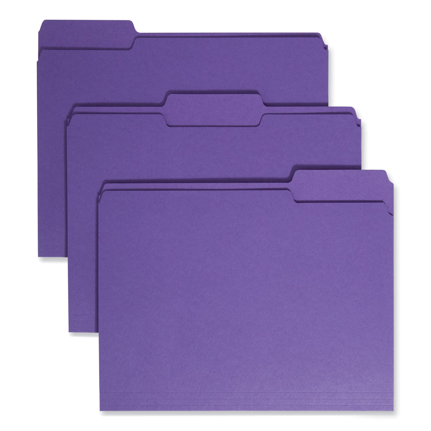 Smead Colored File Folders 1 3 Cut Tabs Assorted Letter Size 0.75 Inch Expansion Purple 100 Box