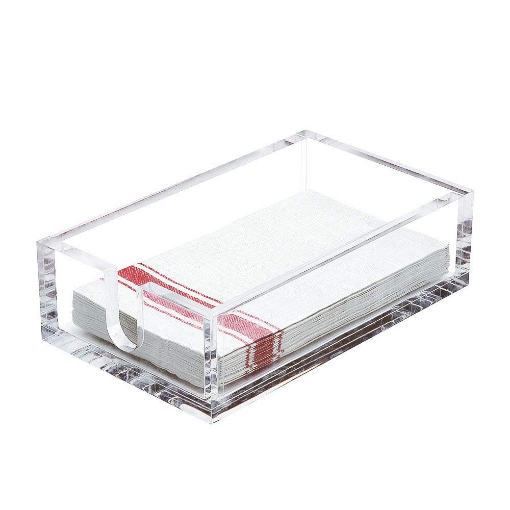 Phyfalip Acrylic Guest Towel Napkin Holder Clear Modern Buffet Napkin ...