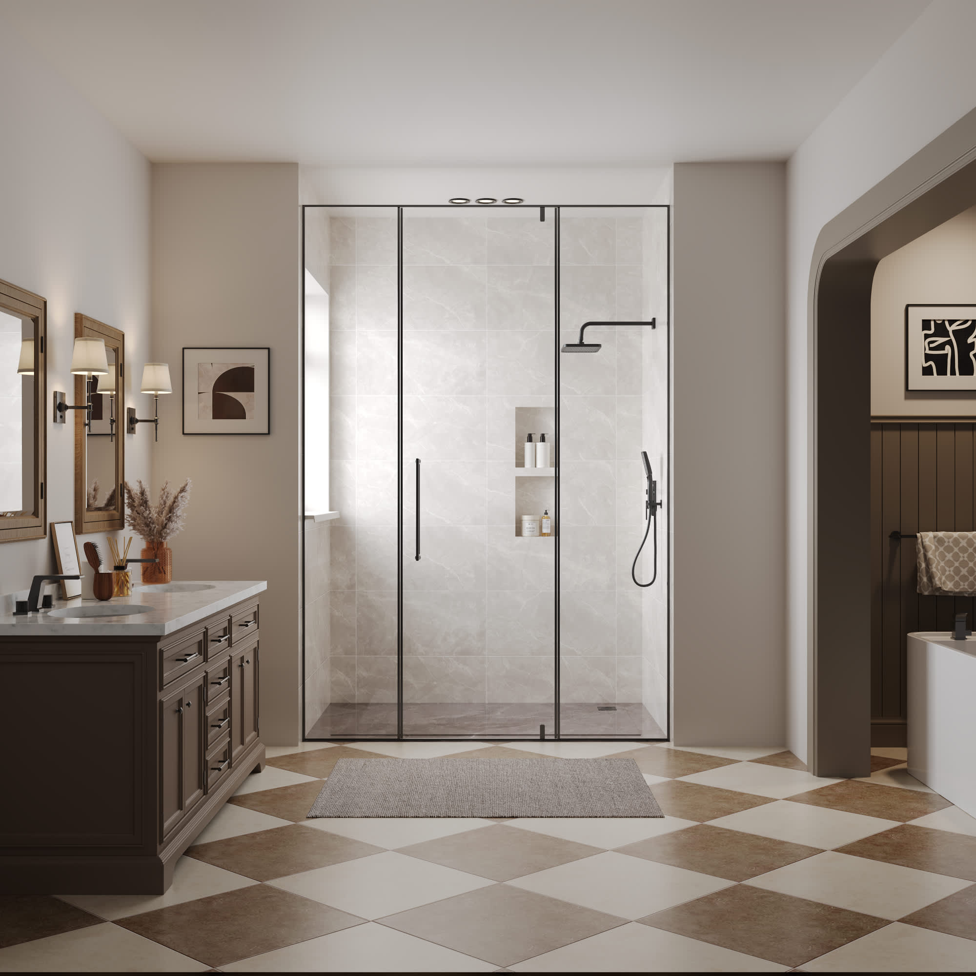 EVERSTEIN SFS-1075-BK Showerhead-Bar-Panels - View #2