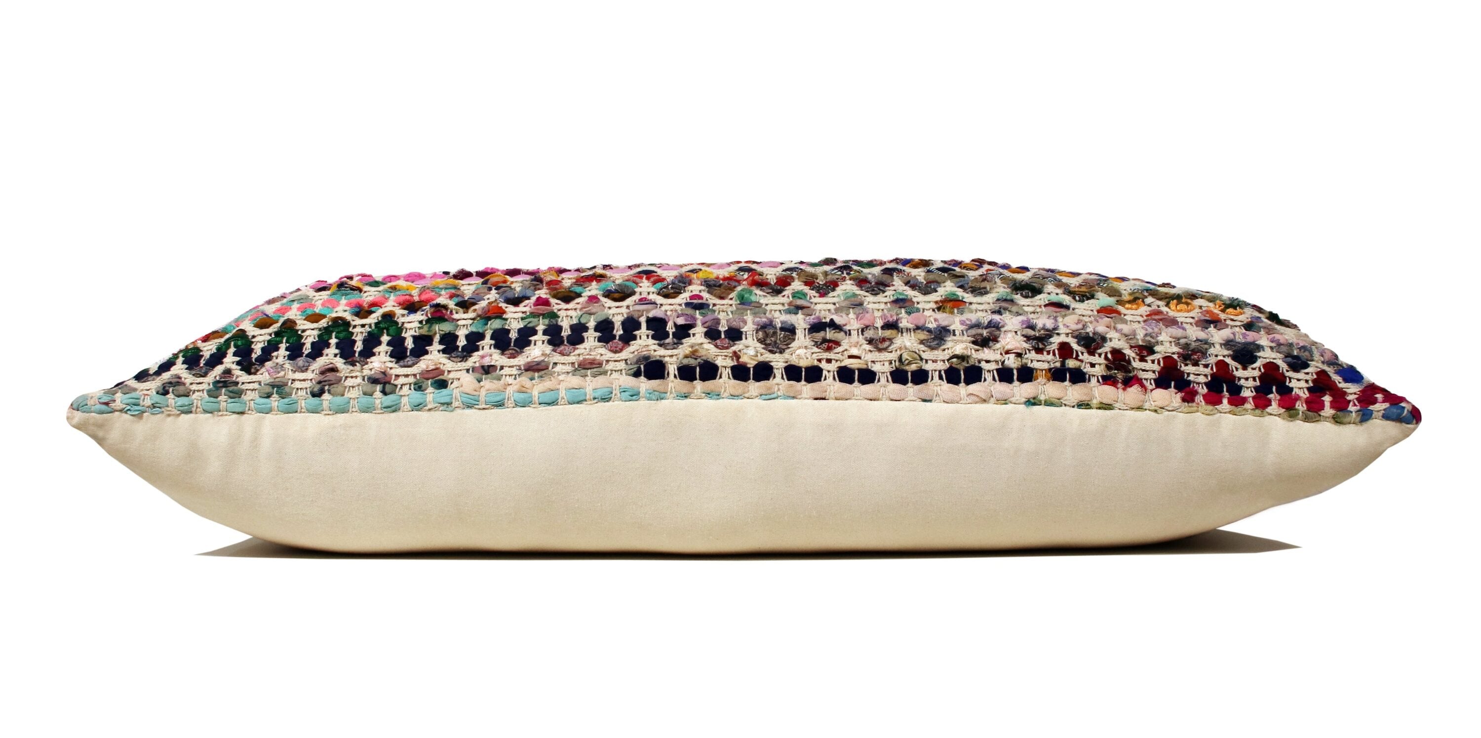 Bohemian Multicolor Cotton Blend Square Throw Pillows, Set of 2