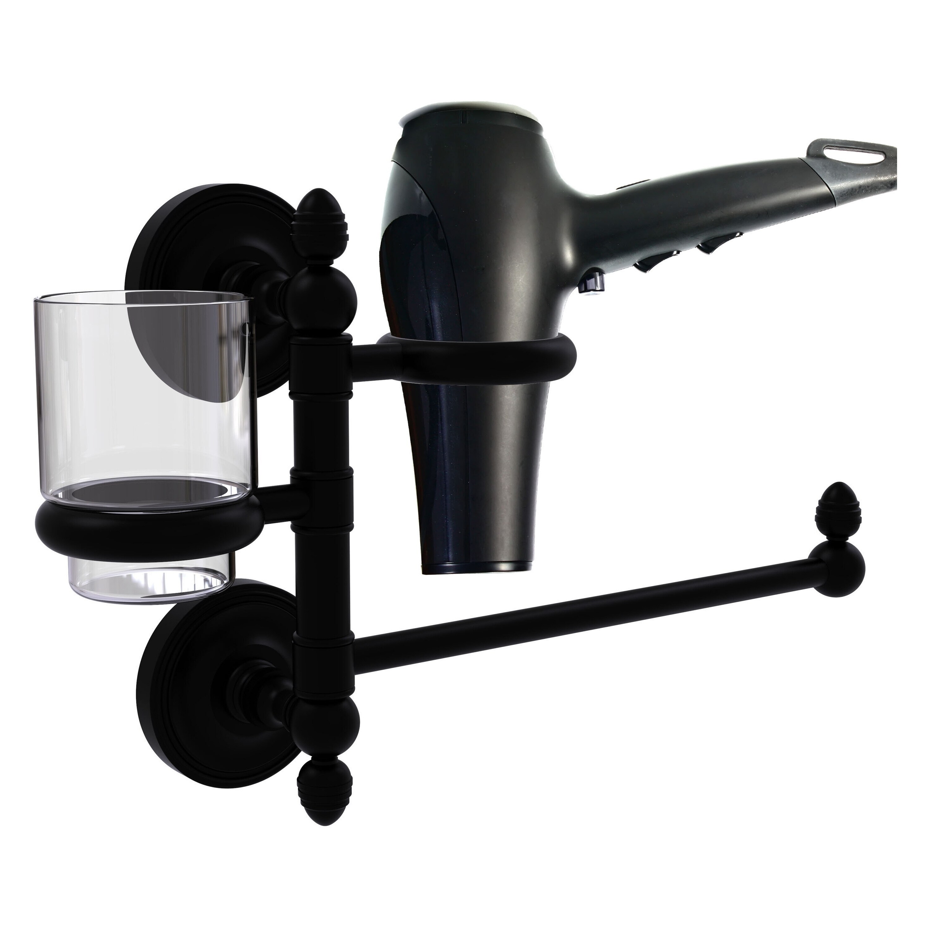 Allied Brass PR-GTBD-1-BKM 2 -Piece Prestige Regal Matte Black Decorative Bathroom Hardware Set Towel Bar, Included
