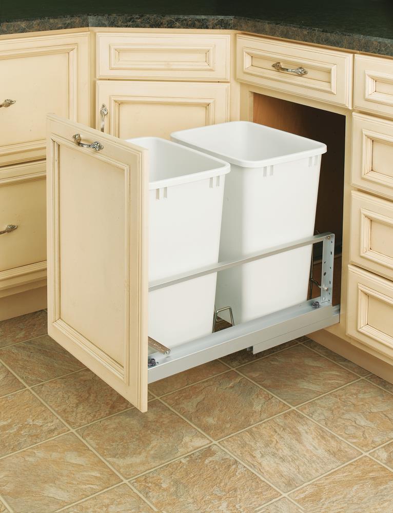 Rev-A-Shelf 5349-18DM-2 15-in x 22-in x 19-in 35-Quart Soft Close Pull out Trash Can