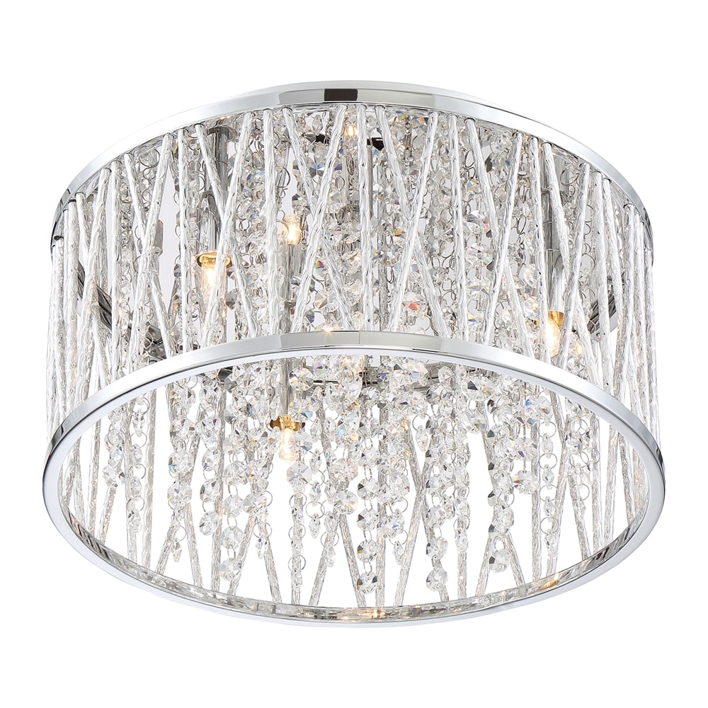 Quoizel Crystal Cove 4-Light 13-in Polished Chrome Flush Mount Light at ...