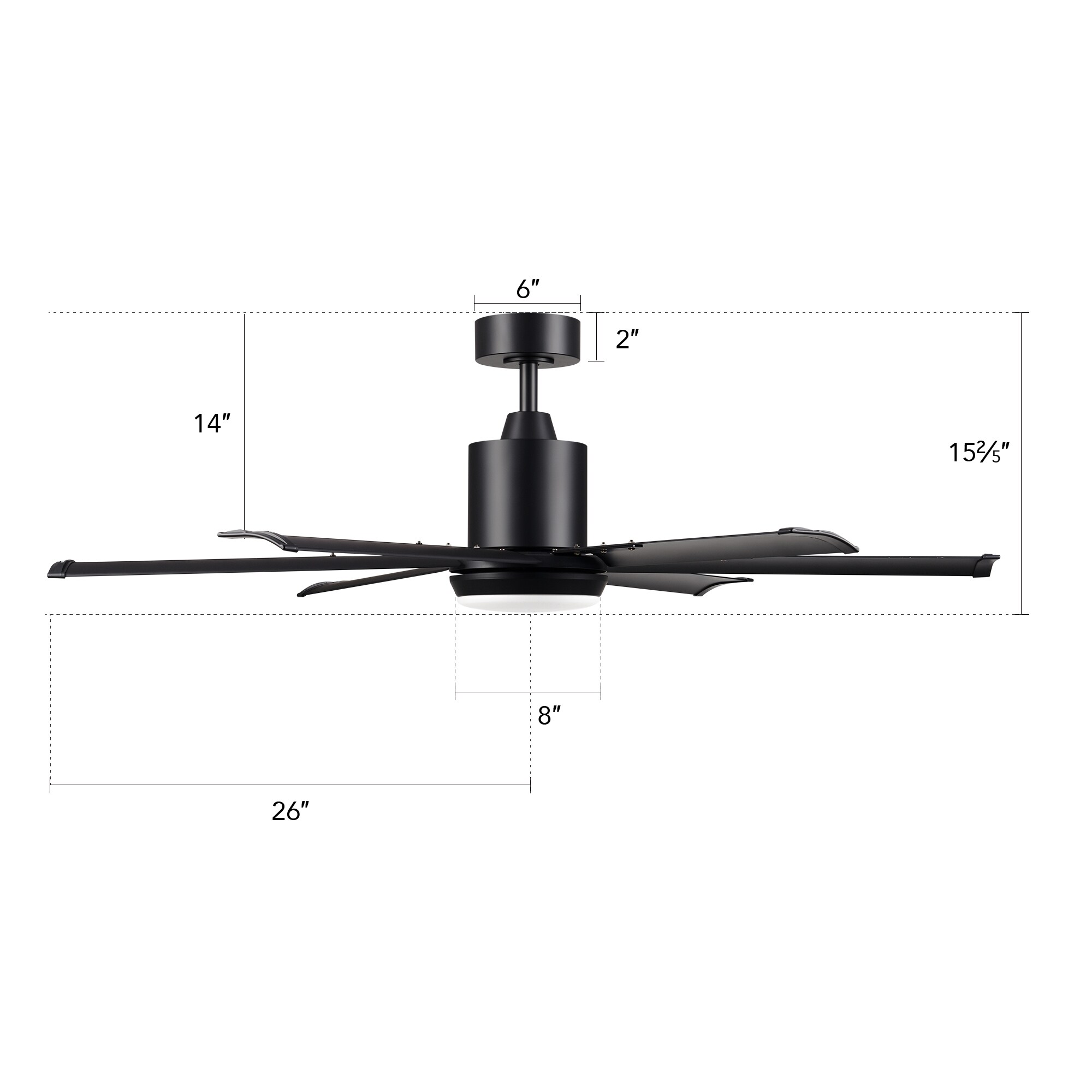 CO-Z 52-in Black Color-changing Integrated LED Indoor Ceiling Fan with ...