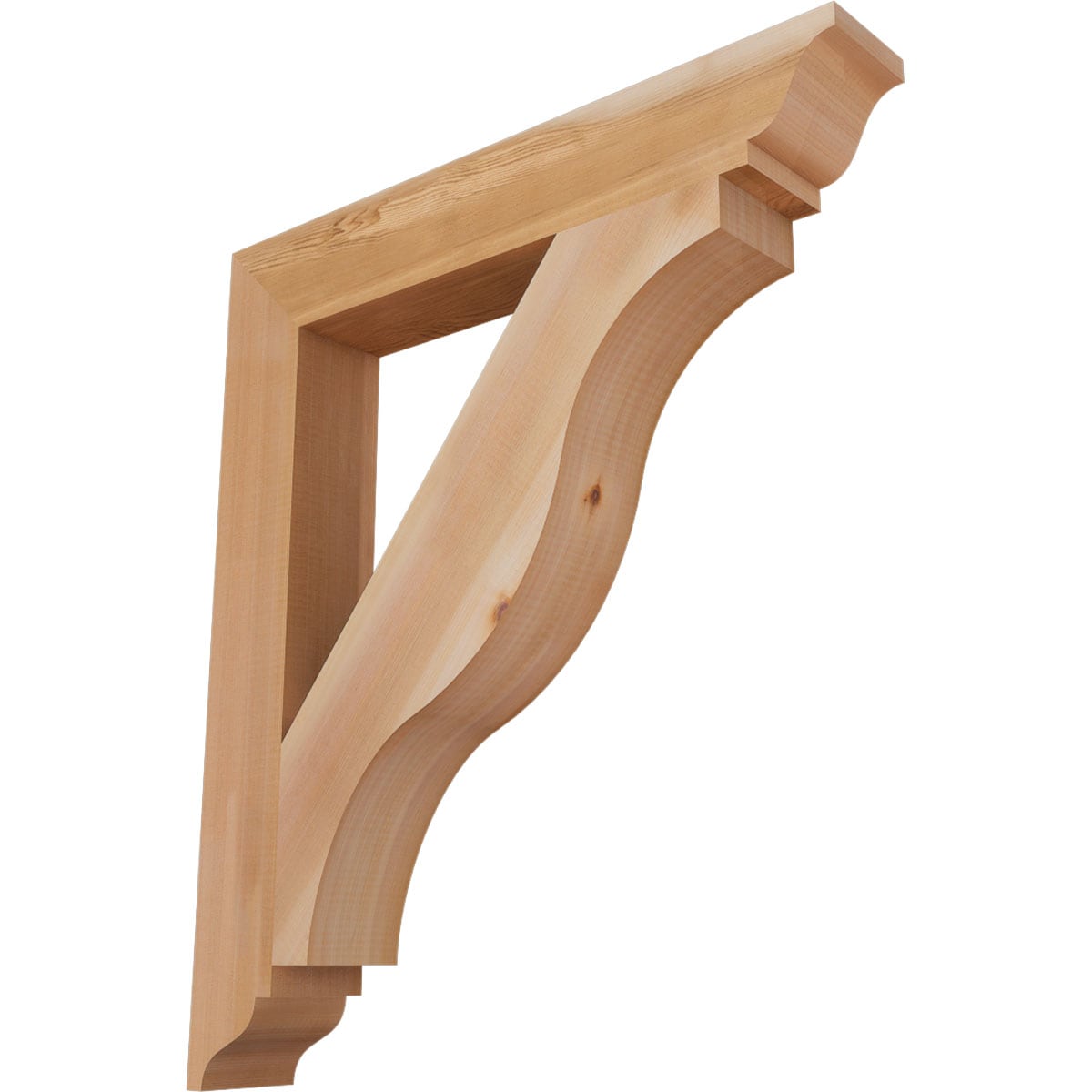 Ekena Millwork BKT04X26X30FST01SWR Funston traditional smooth 3-1/2-in x 26-in x 30-in Western red cedar Brown Wood Standard bracket