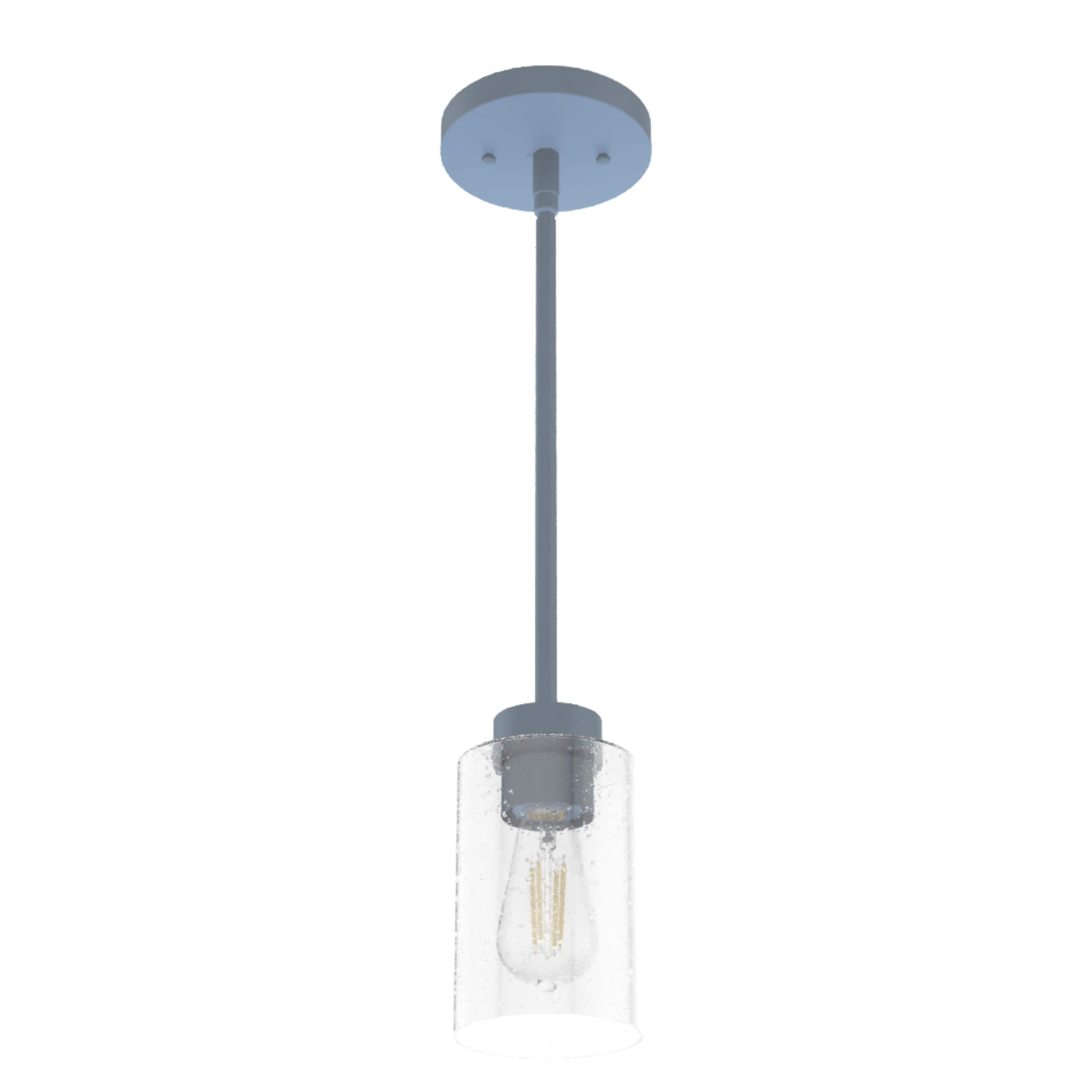 Indigo Blue Seeded Glass Mini Pendant Light
